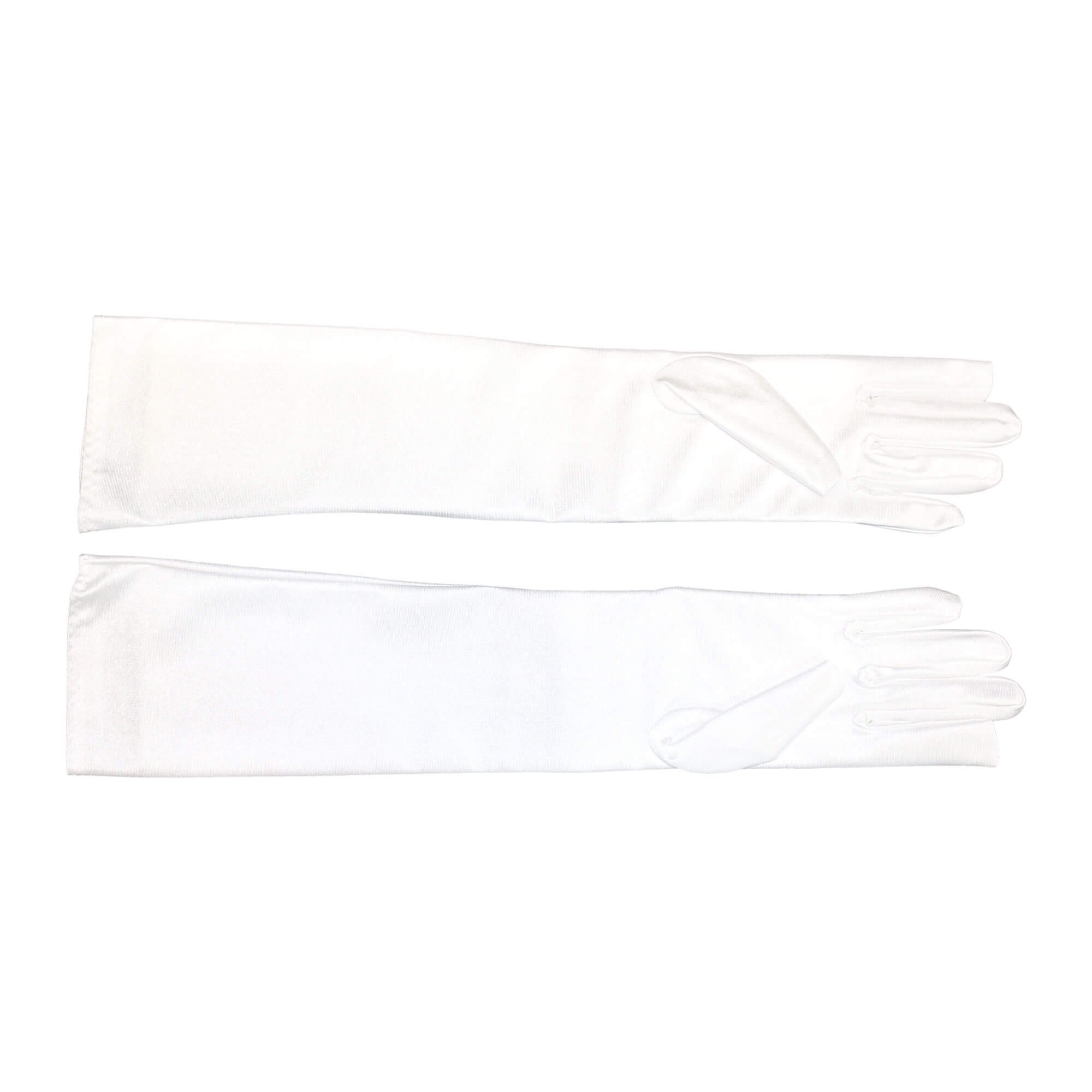Danzcue White Long Stretch Gloves - Click Image to Close