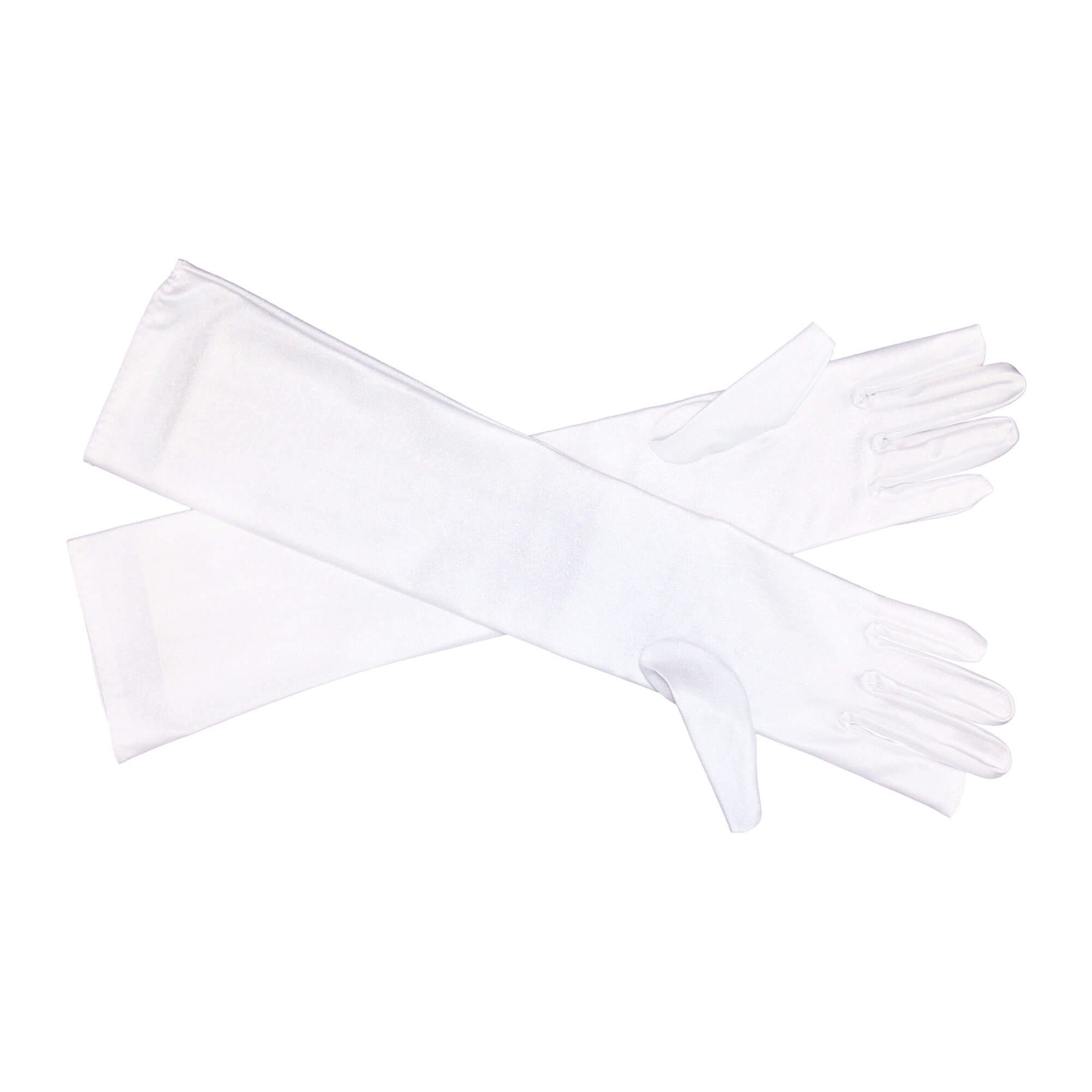 Danzcue White Long Stretch Gloves - Click Image to Close