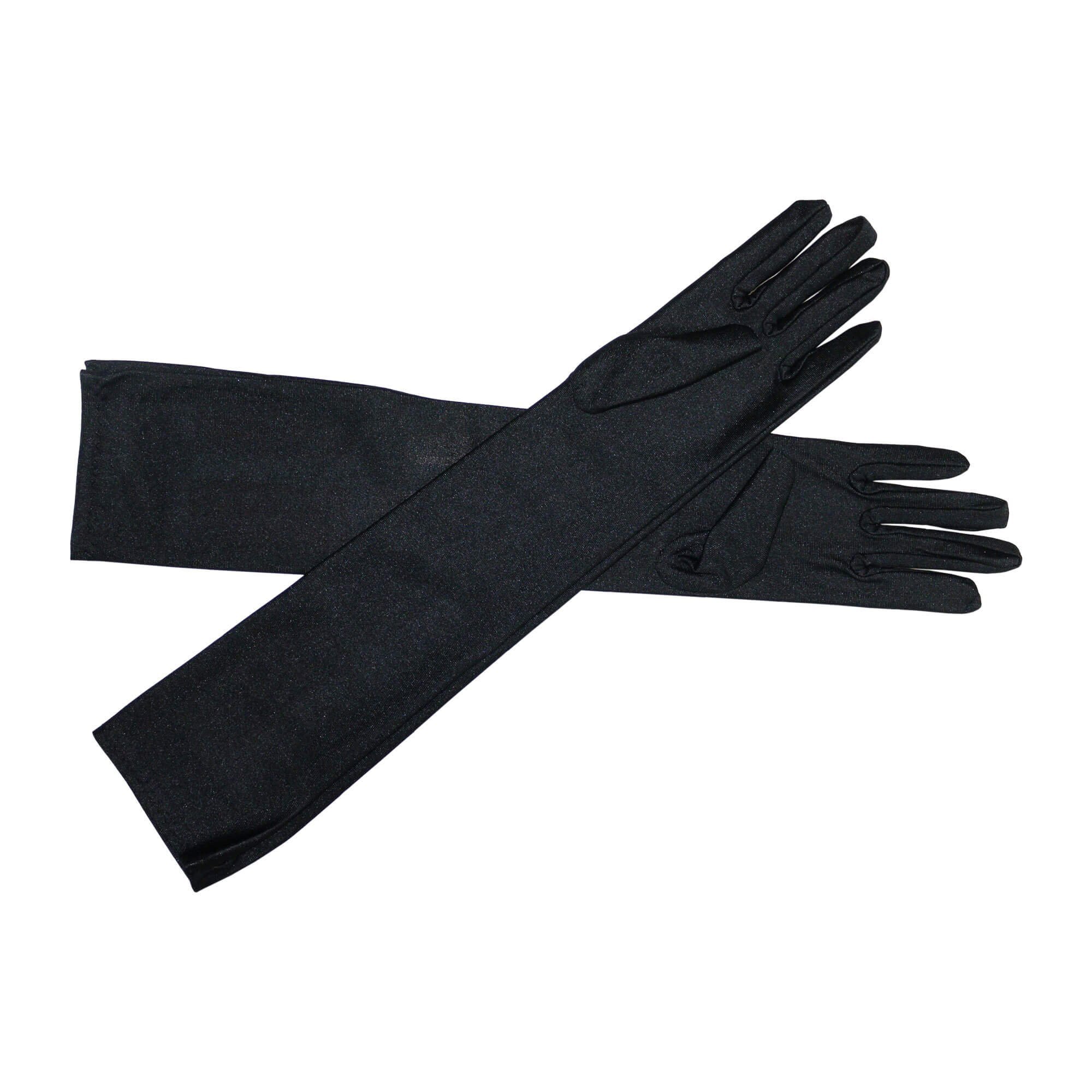 Danzcue White Long Stretch Gloves - Click Image to Close