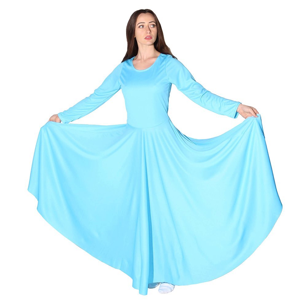 Danzcue Praise Full Length Long Sleeve Dance Dress - Click Image to Close