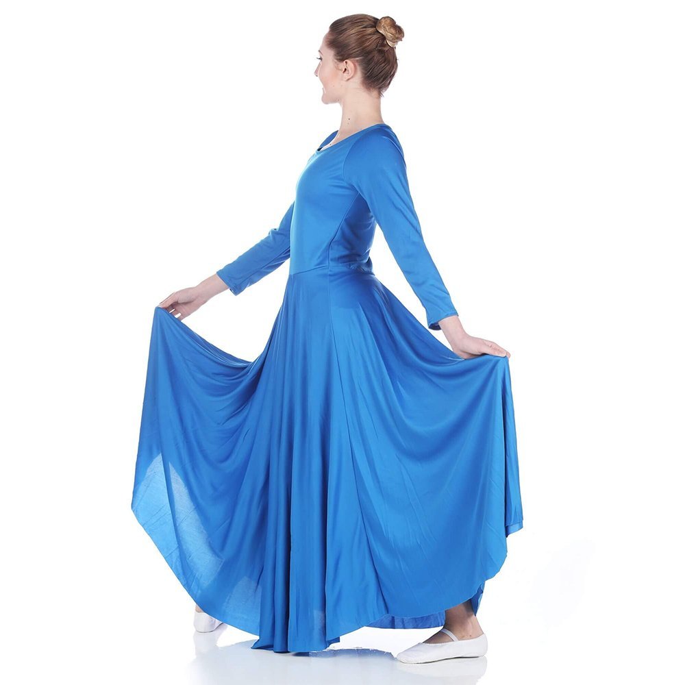 Danzcue Praise Full Length Long Sleeve Dance Dress - Click Image to Close