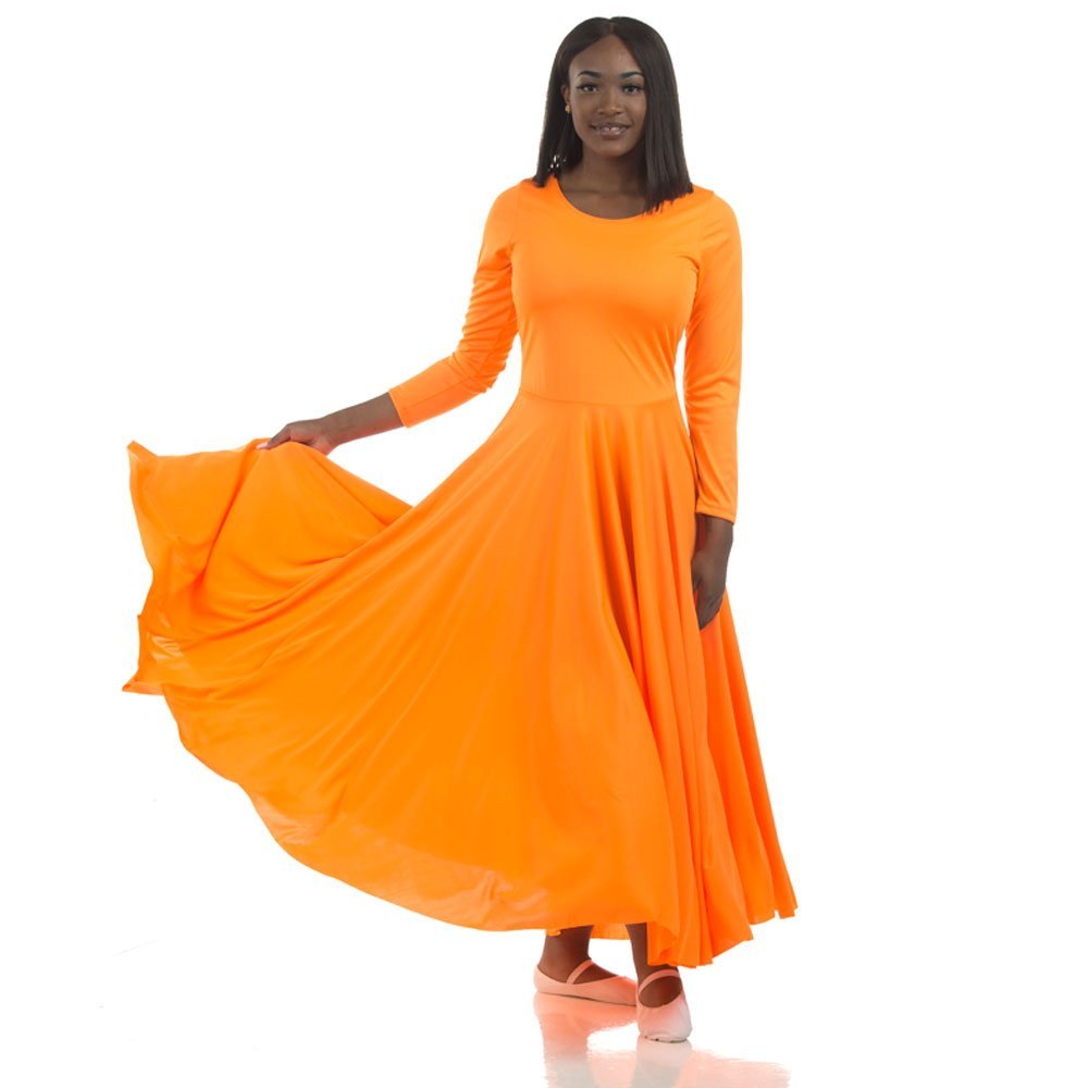 Danzcue Praise Full Length Long Sleeve Dance Dress - Click Image to Close