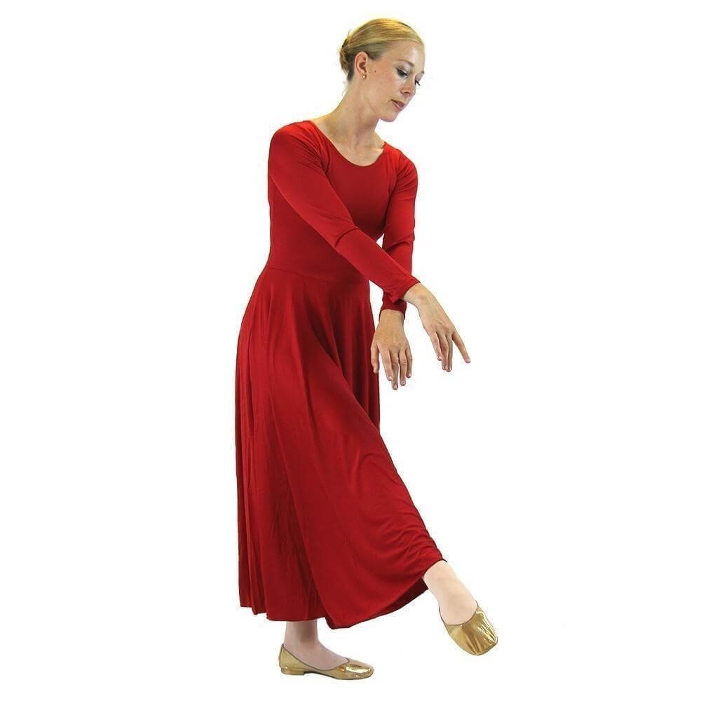 Danzcue Praise Full Length Long Sleeve Dance Dress - Click Image to Close