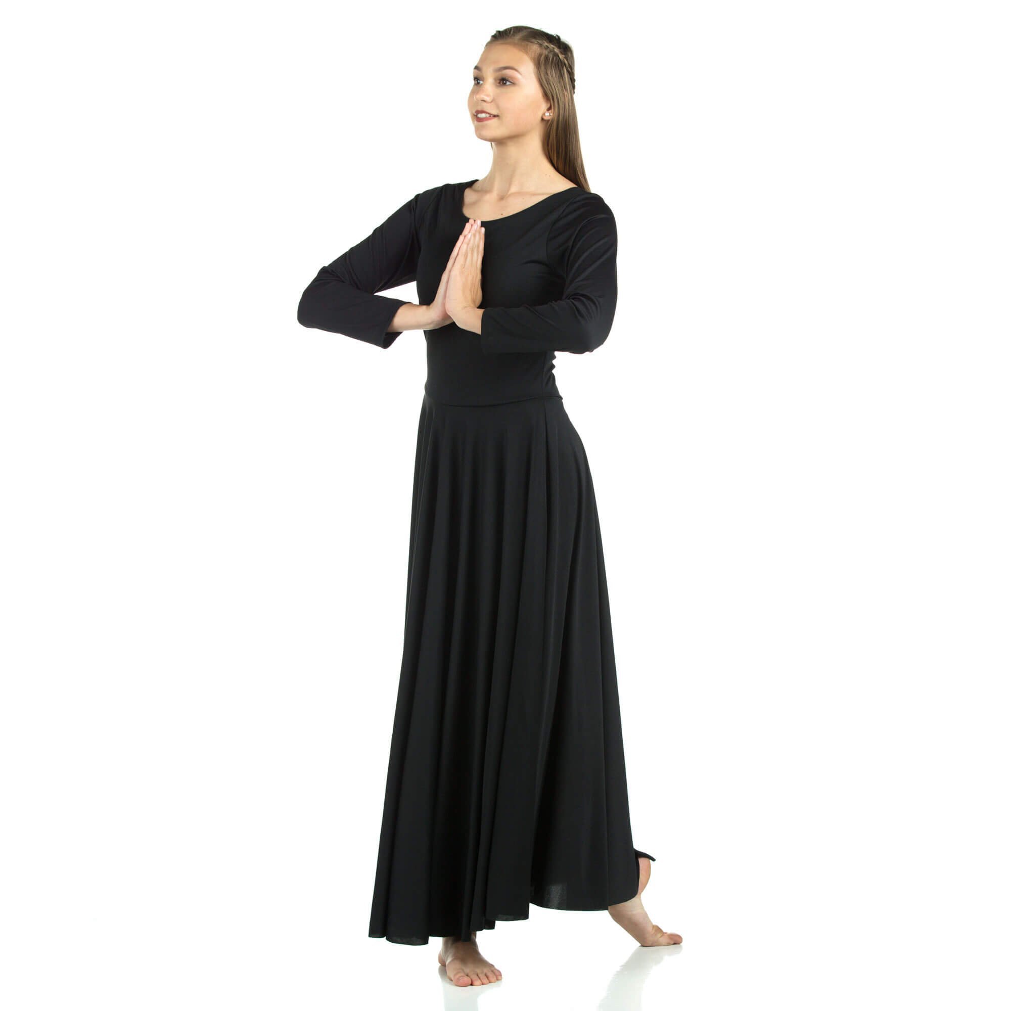 Danzcue Praise Full Length Long Sleeve Dance Dress - Click Image to Close