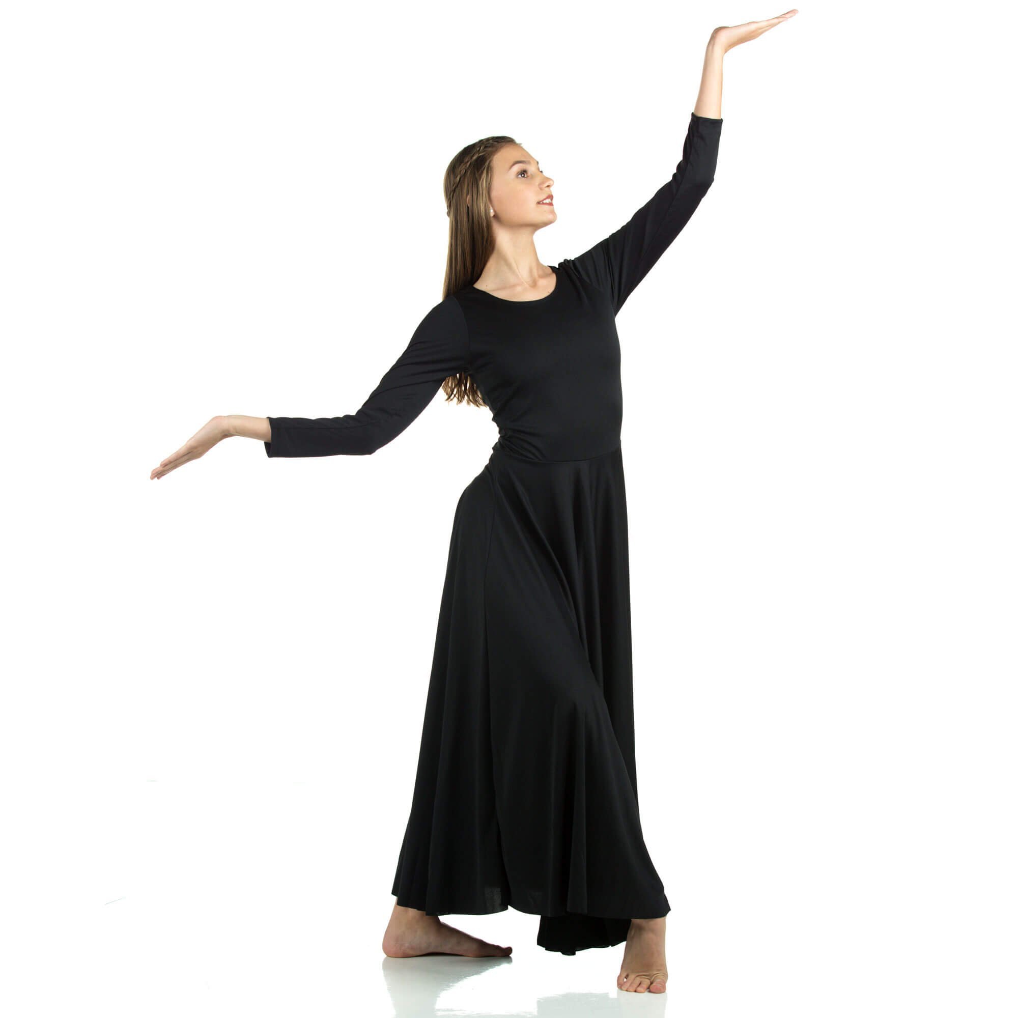 Danzcue Praise Full Length Long Sleeve Dance Dress - Click Image to Close