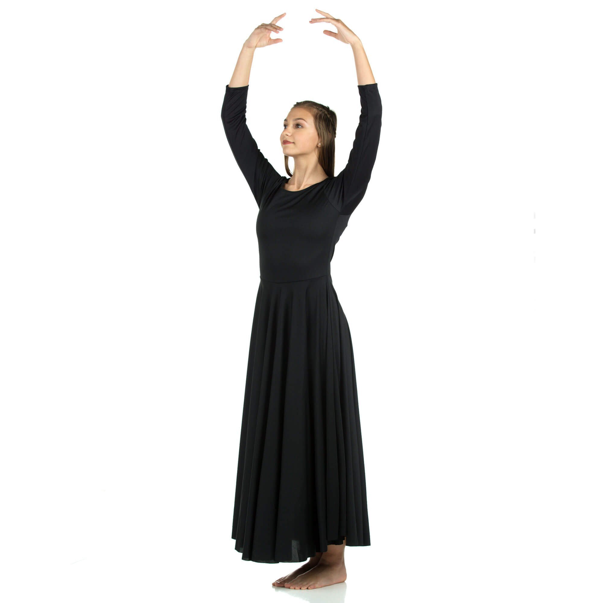 Danzcue Praise Full Length Long Sleeve Dance Dress - Click Image to Close