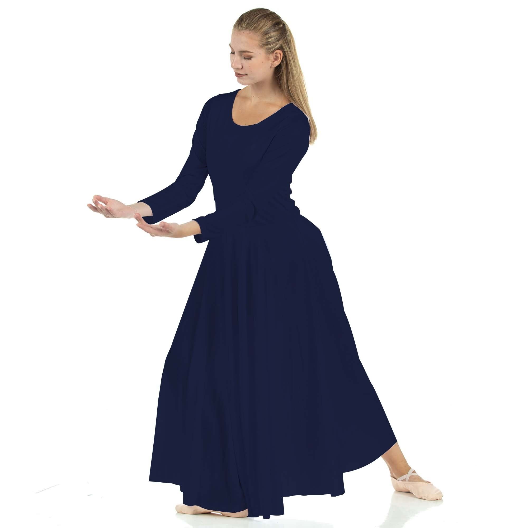 Danzcue Praise Full Length Long Sleeve Dance Dress - Click Image to Close