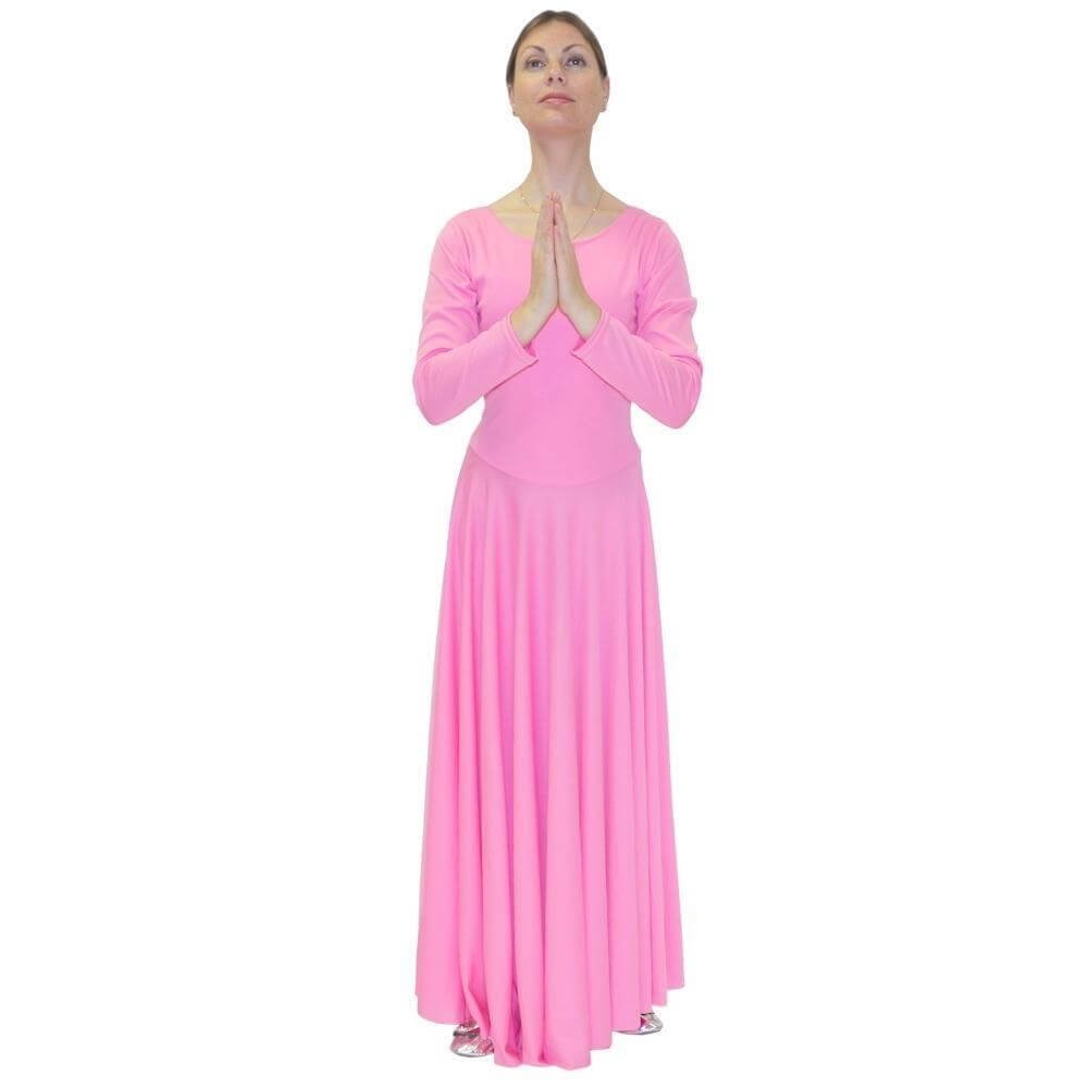 Danzcue Praise Full Length Long Sleeve Dance Dress - Click Image to Close