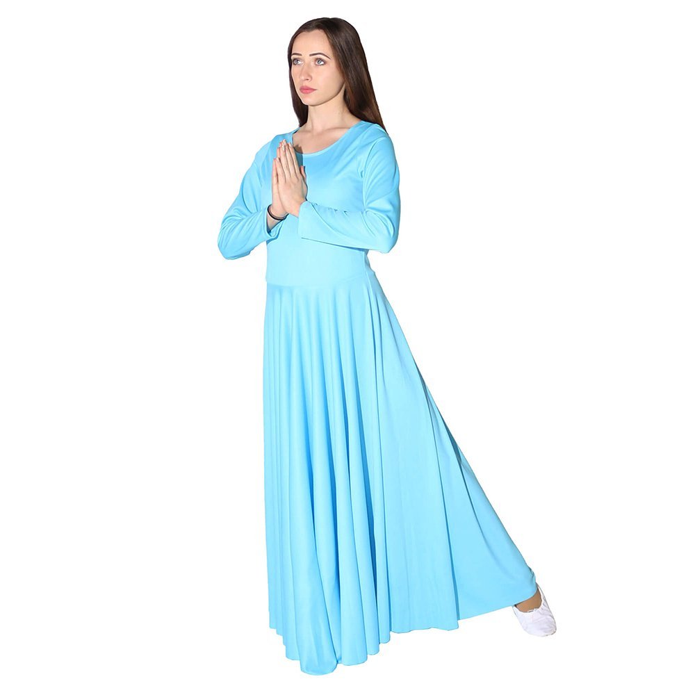 Danzcue Praise Full Length Long Sleeve Dance Dress - Click Image to Close