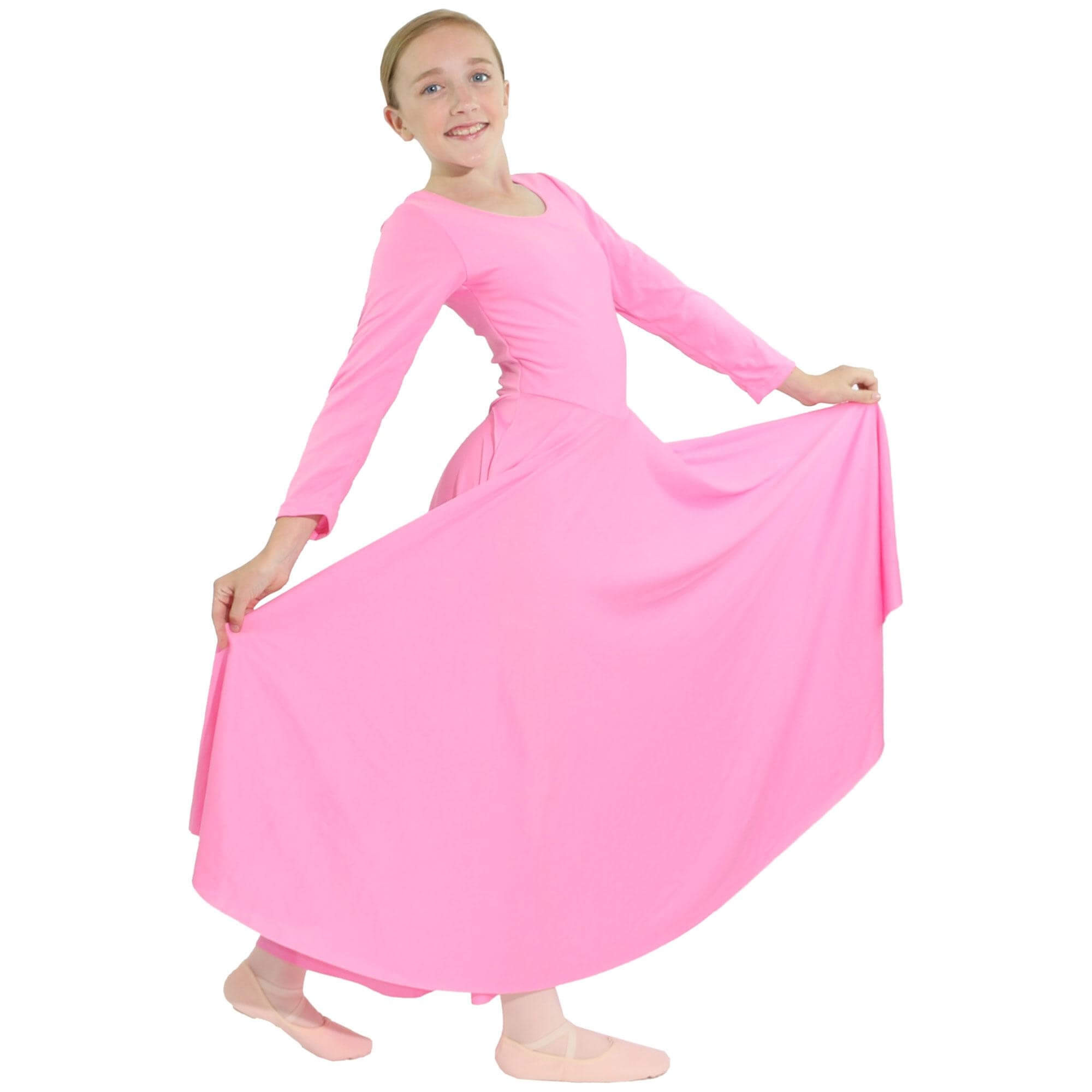 Danzcue Praise Full Length Long Sleeve Child Dance Dress - Click Image to Close