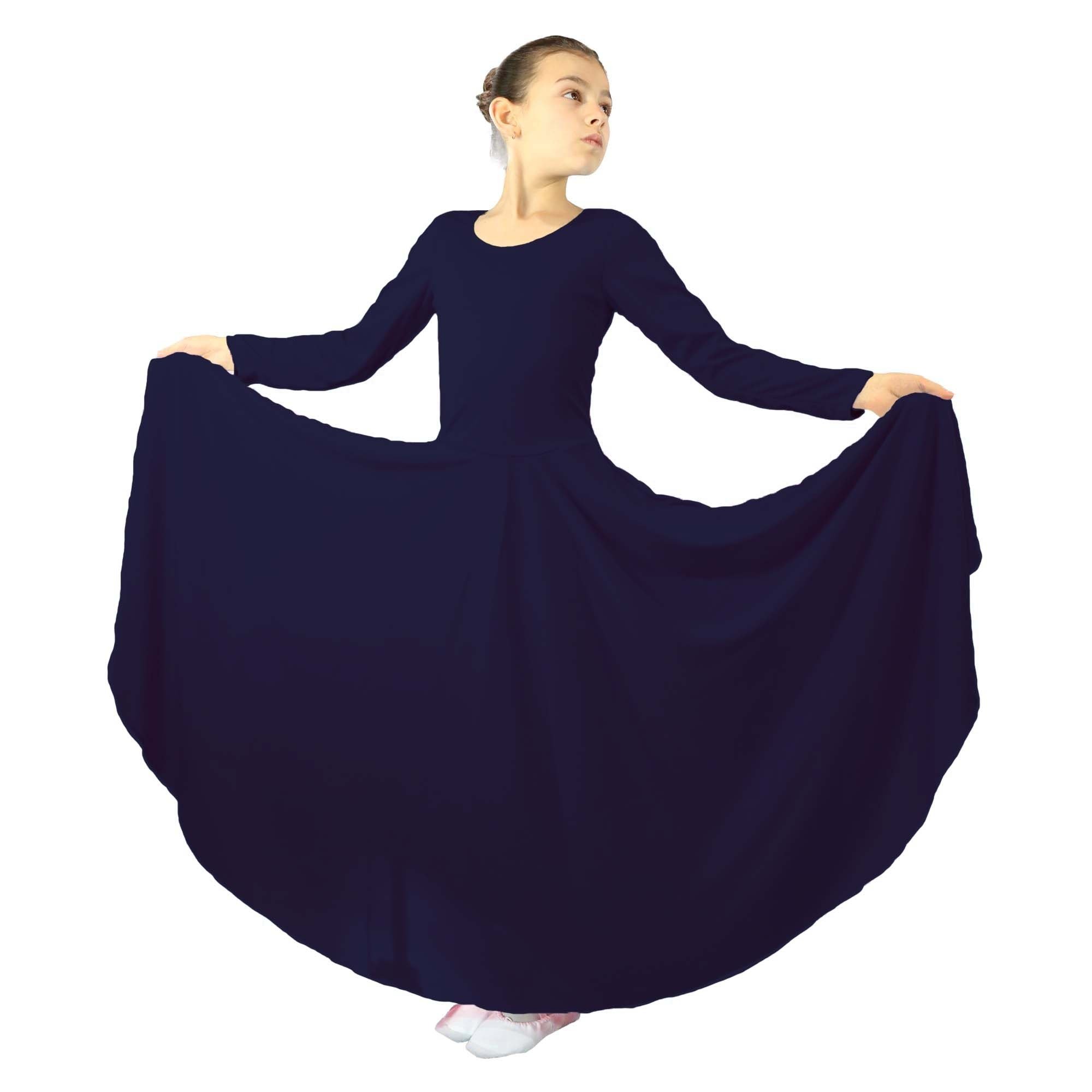 Danzcue Praise Full Length Long Sleeve Child Dance Dress - Click Image to Close