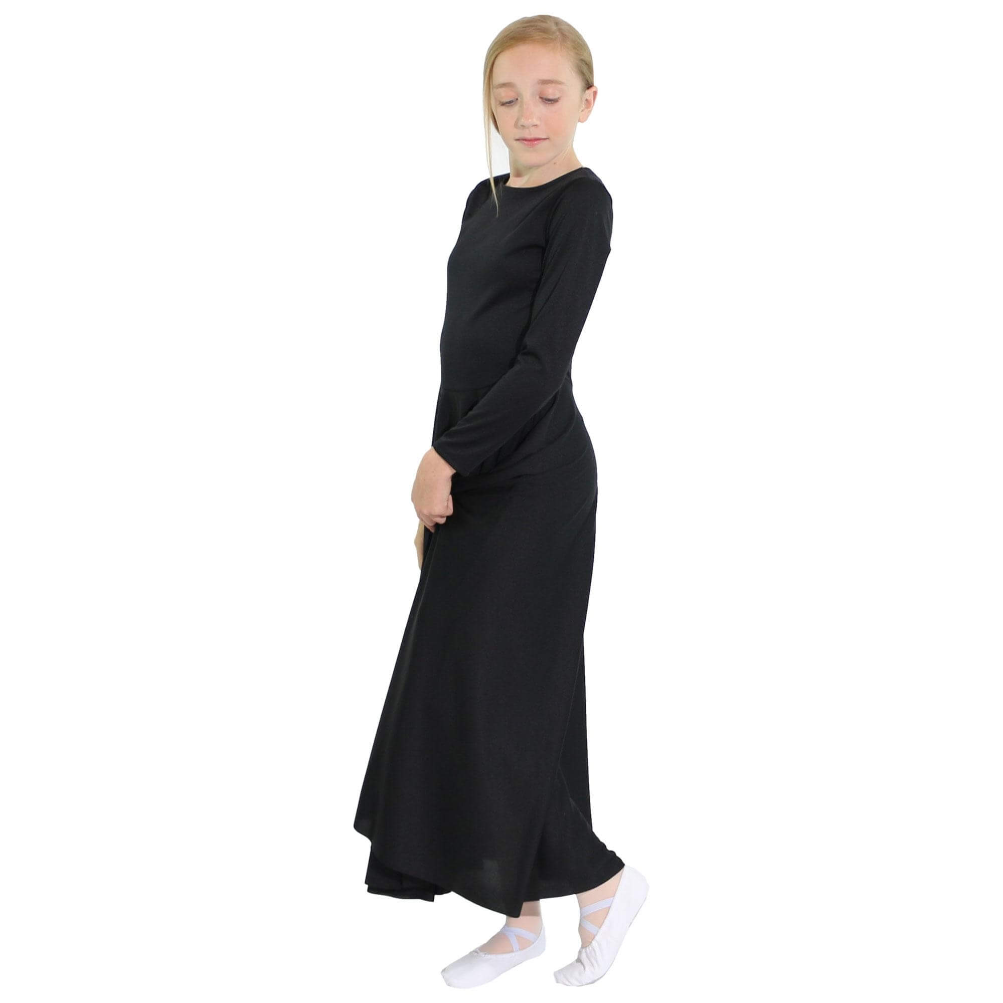 Danzcue Praise Full Length Long Sleeve Child Dance Dress - Click Image to Close