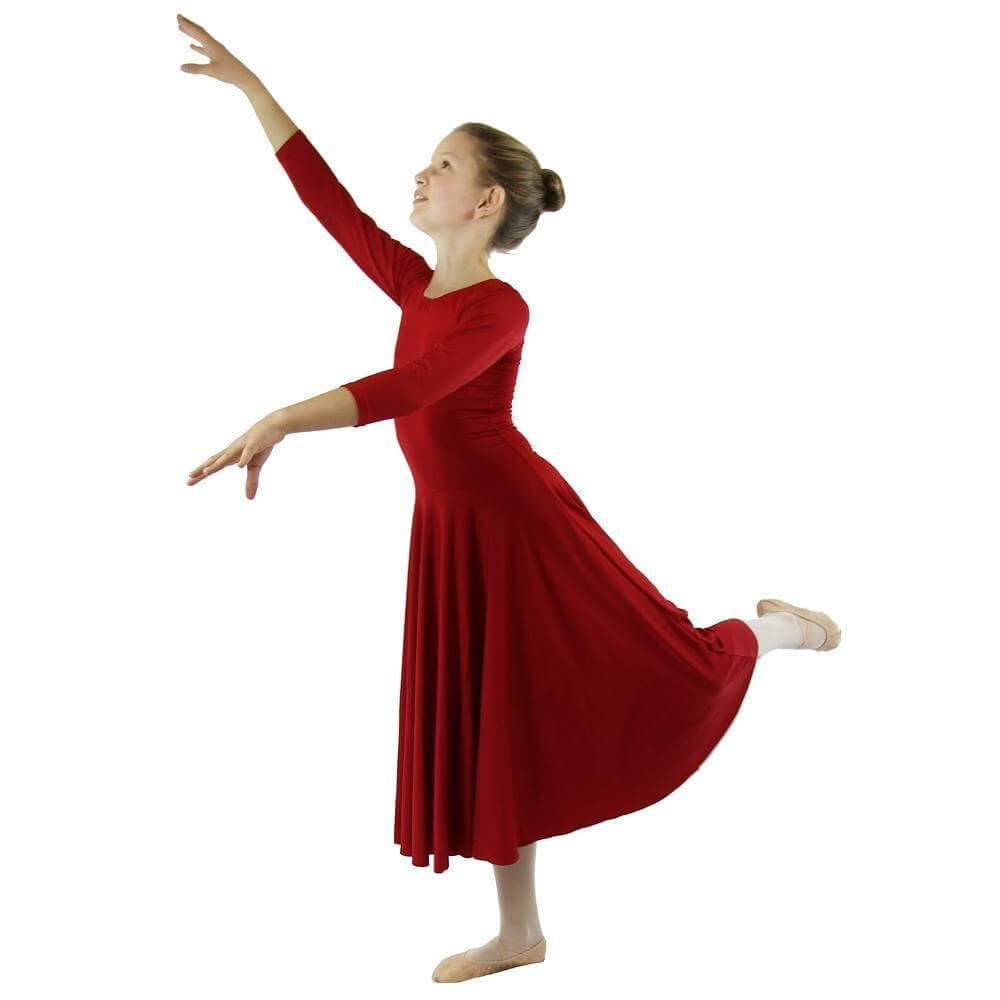 Danzcue Praise Full Length Long Sleeve Child Dance Dress - Click Image to Close