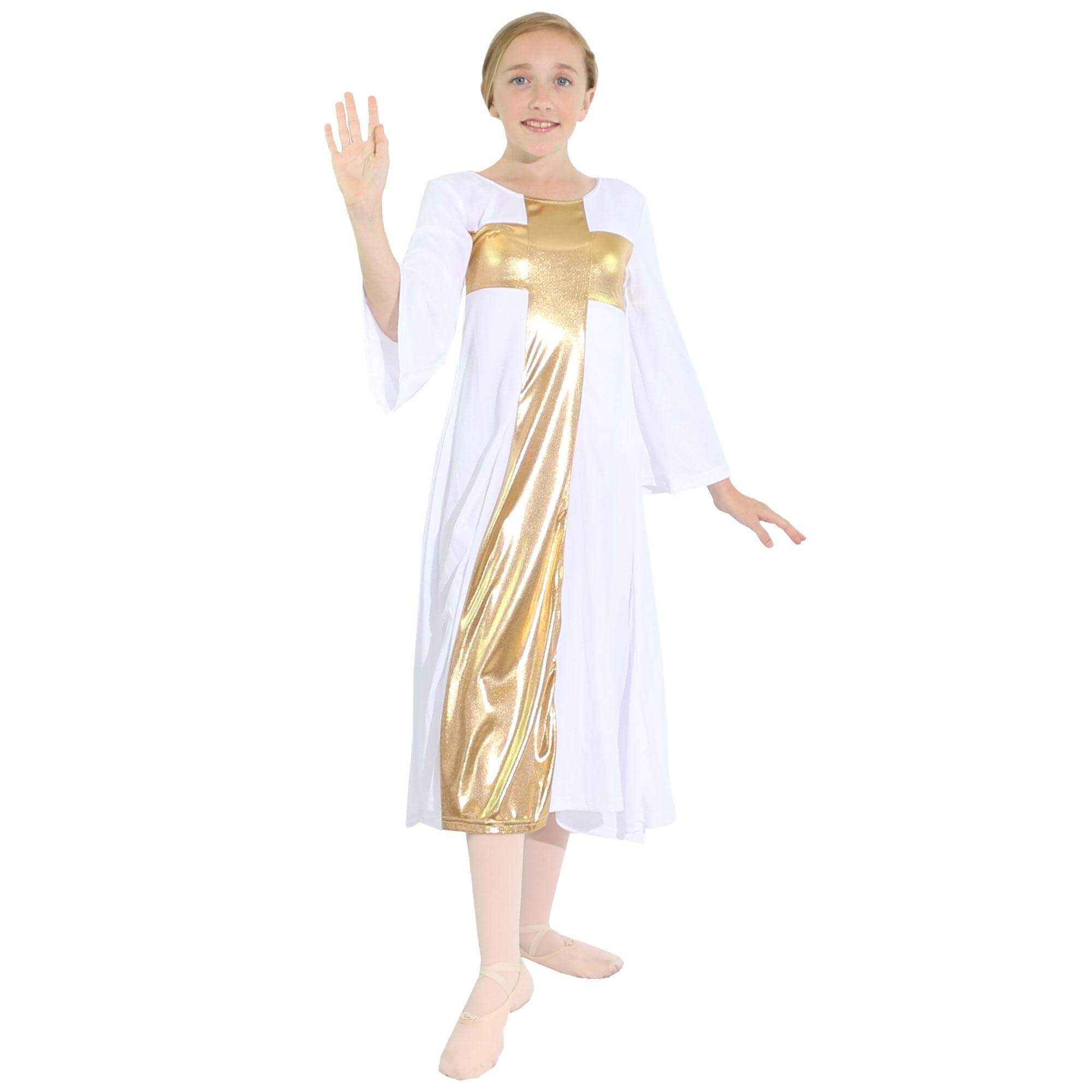 Danzcue Child Praise Cross Long Dress - Click Image to Close