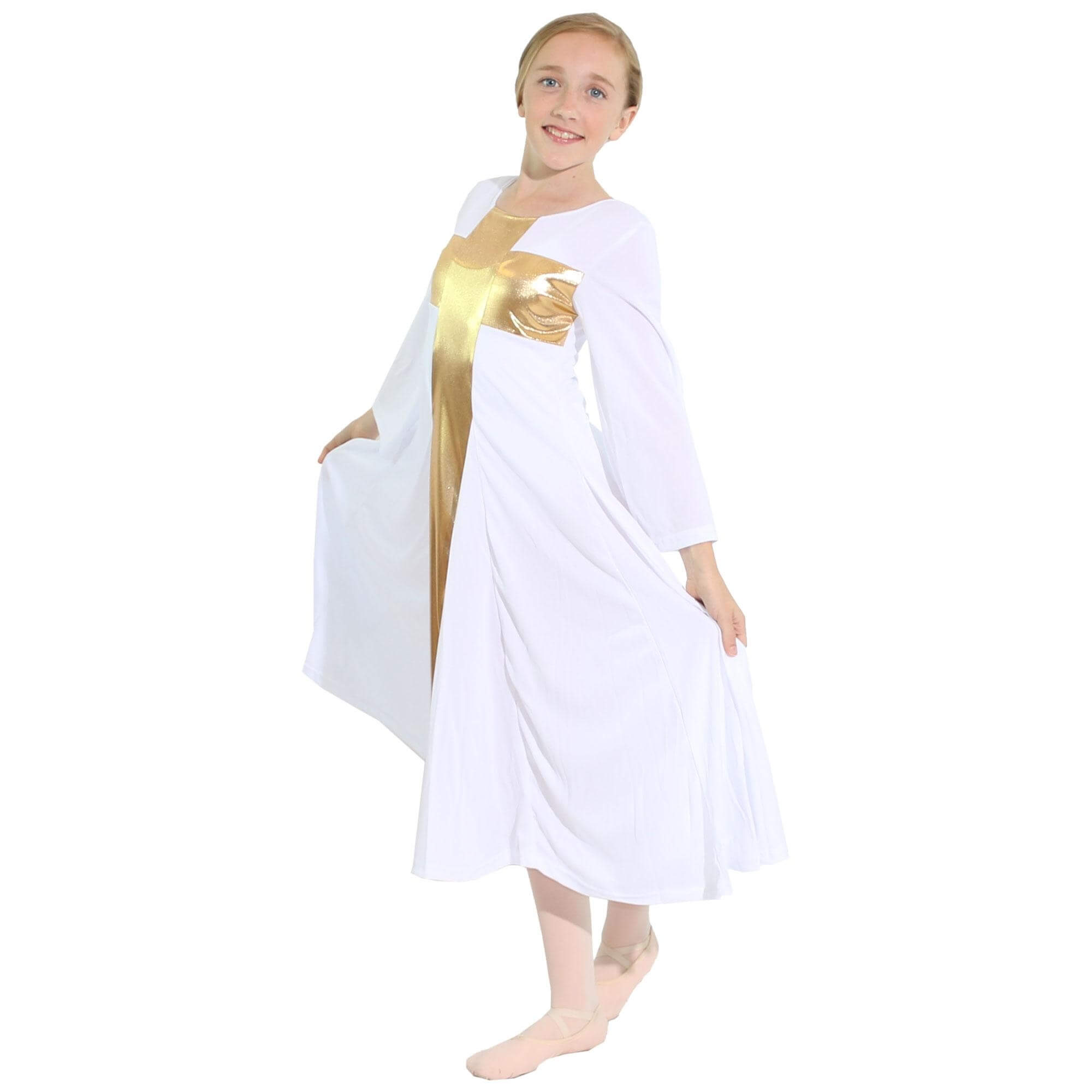 Danzcue Child Praise Cross Long Dress - Click Image to Close