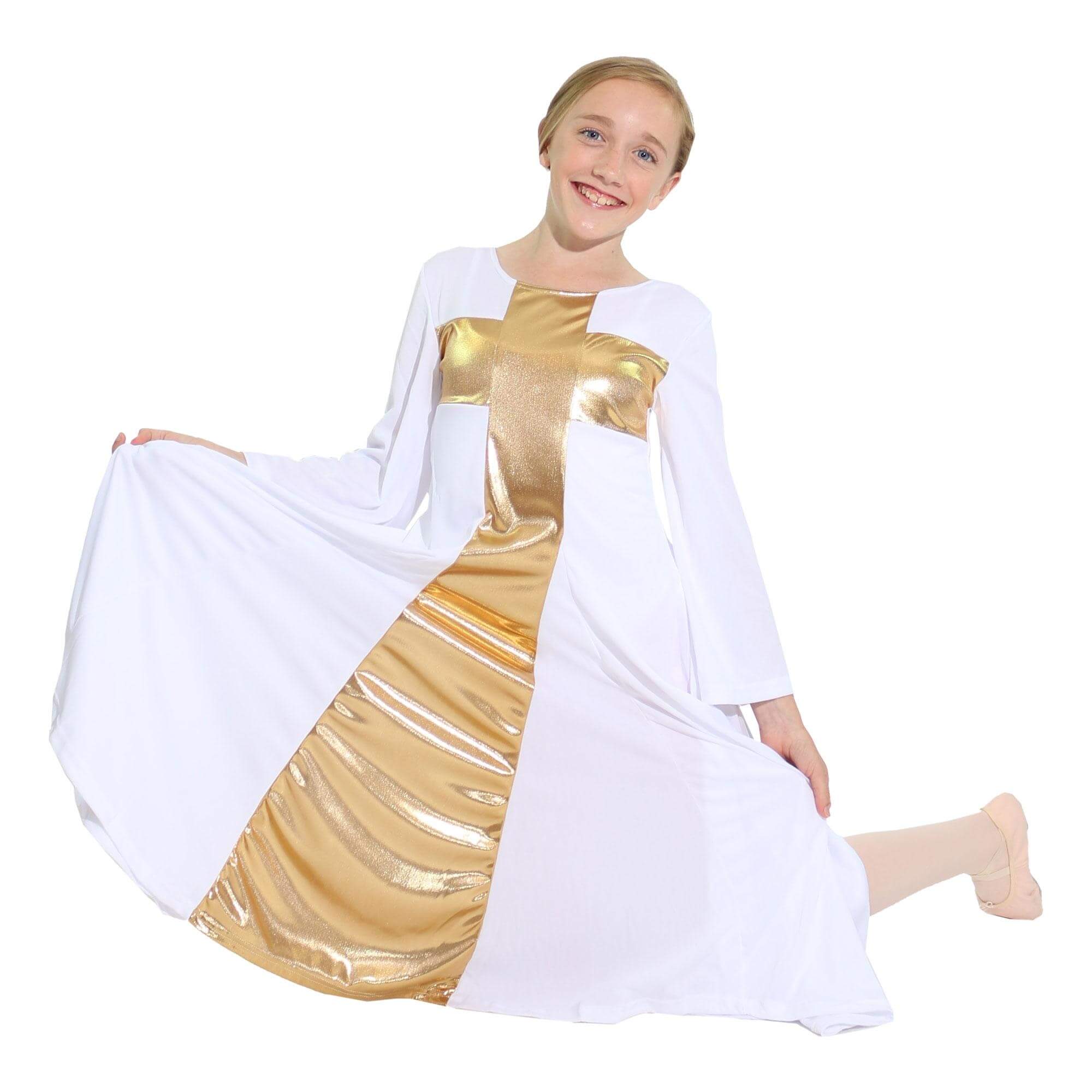 Danzcue Child Praise Cross Long Dress - Click Image to Close