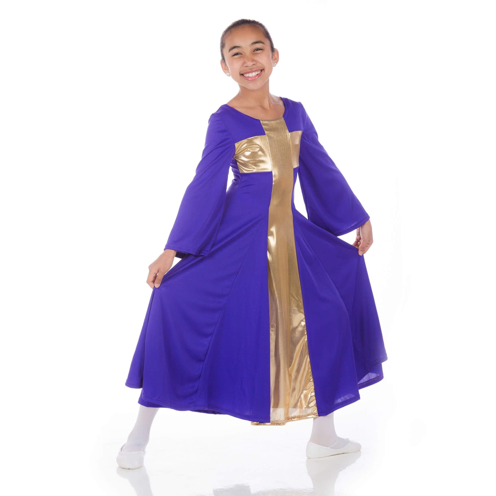 Danzcue Child Praise Cross Long Dress - Click Image to Close