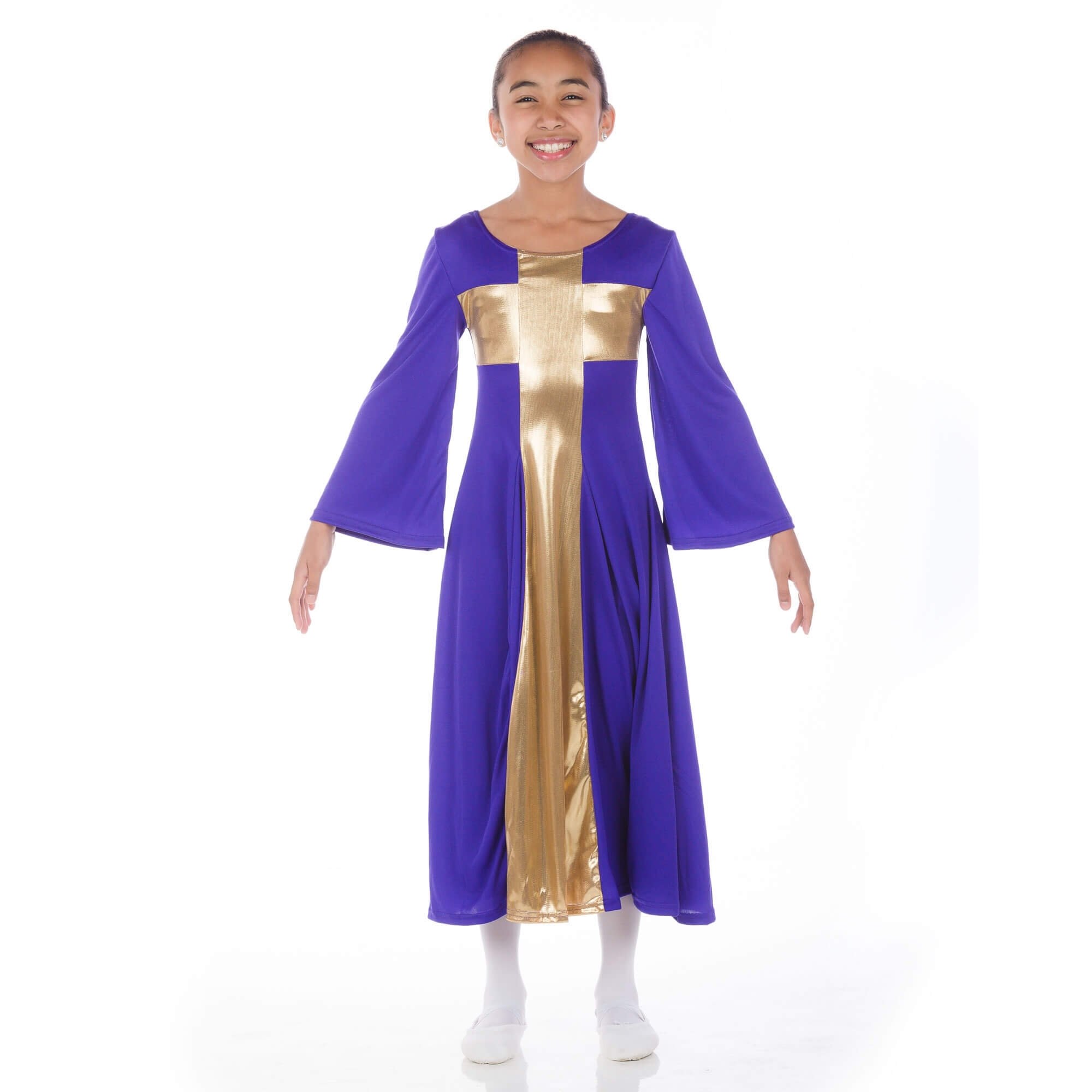 Danzcue Child Praise Cross Long Dress - Click Image to Close