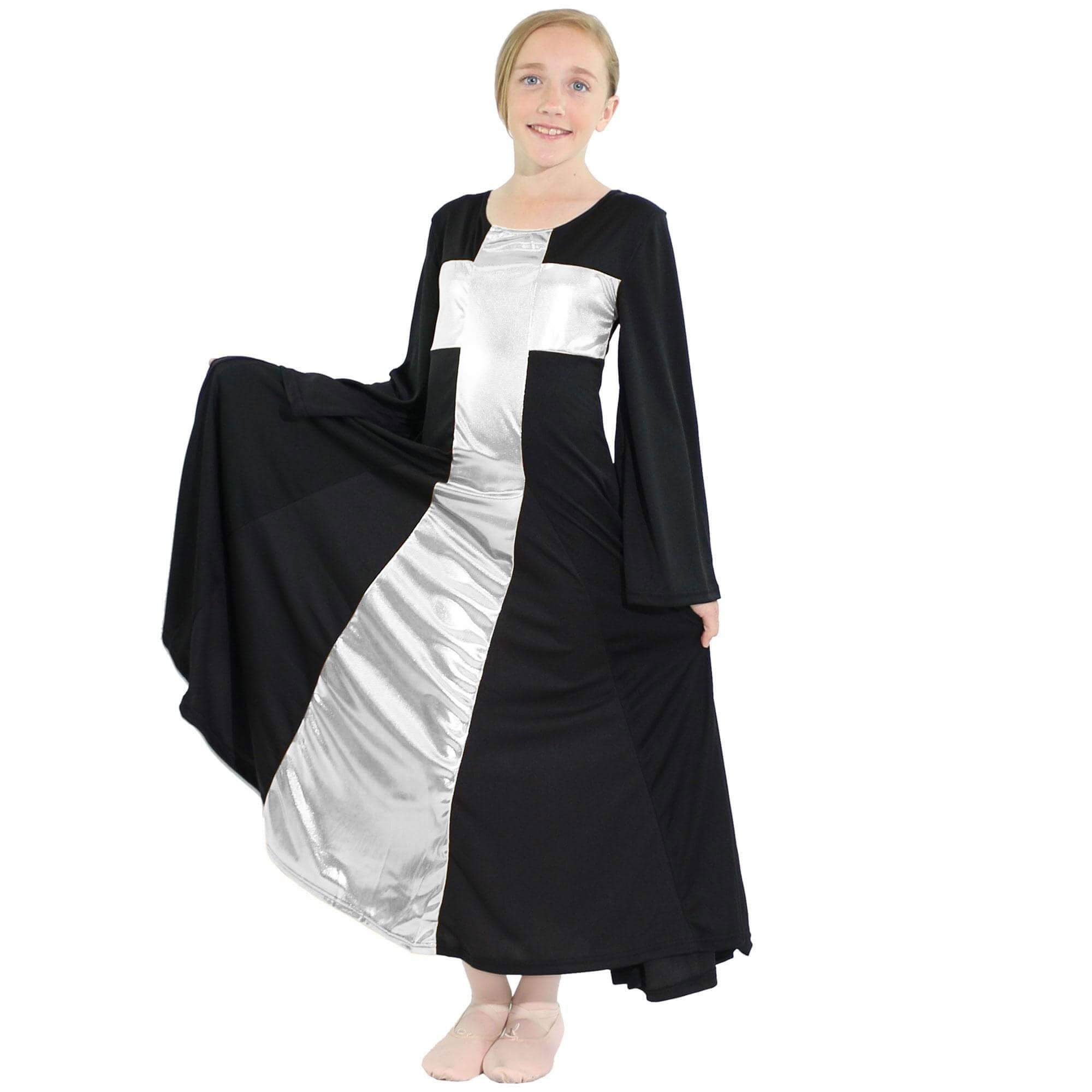 Danzcue Child Praise Cross Long Dress - Click Image to Close