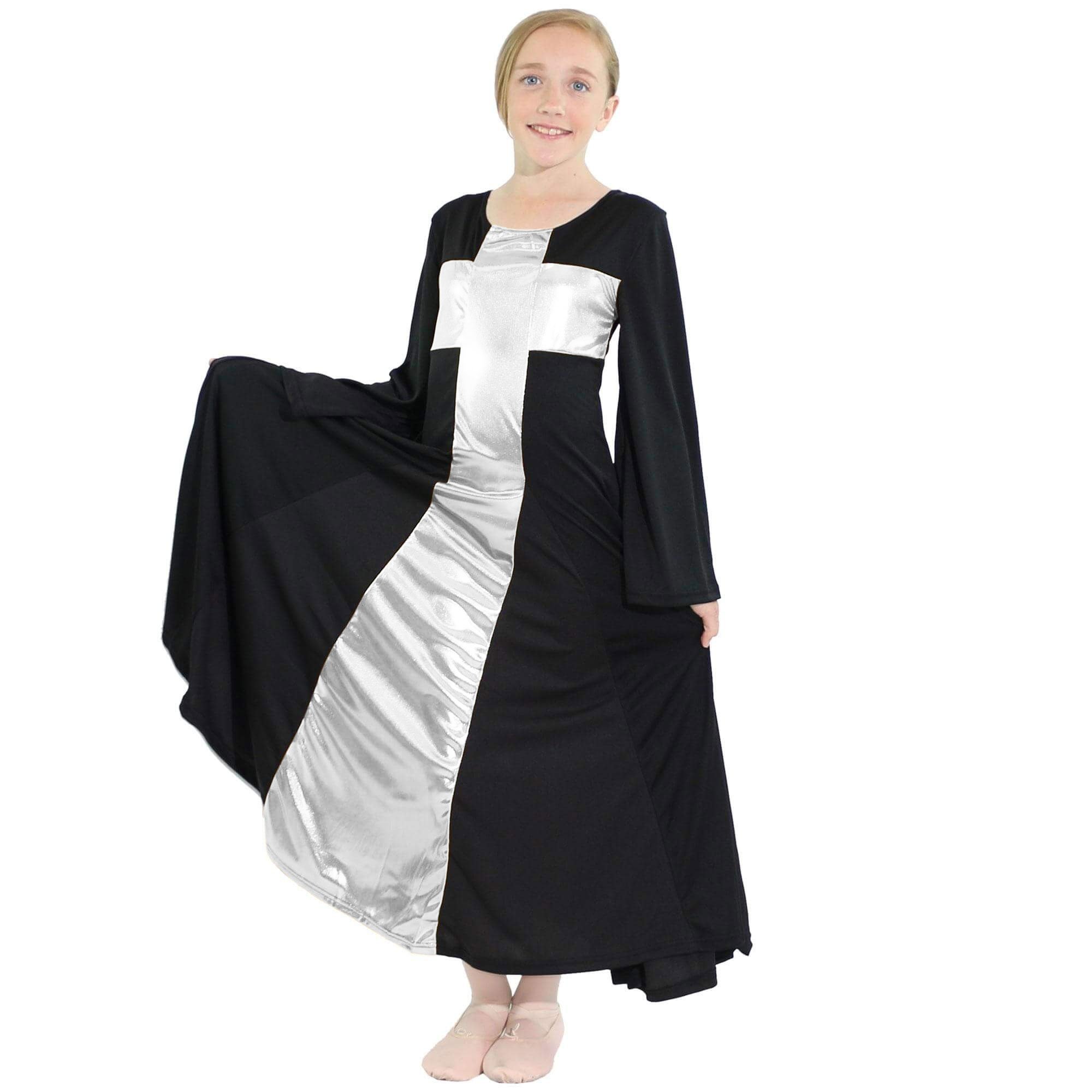 Danzcue Child Praise Cross Long Dress - Click Image to Close