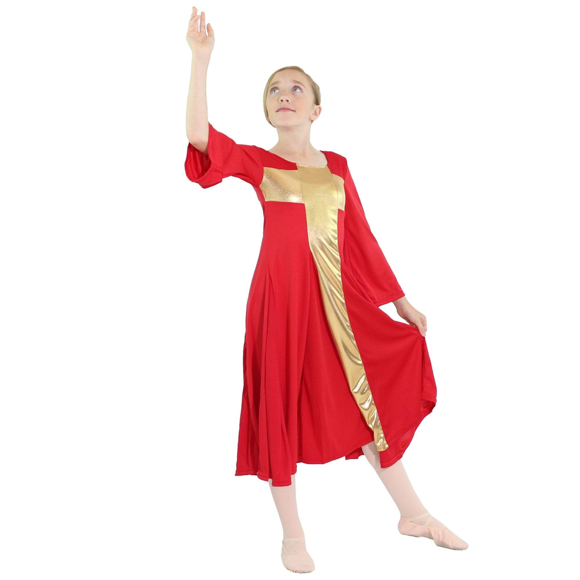 Danzcue Child Praise Cross Long Dress - Click Image to Close