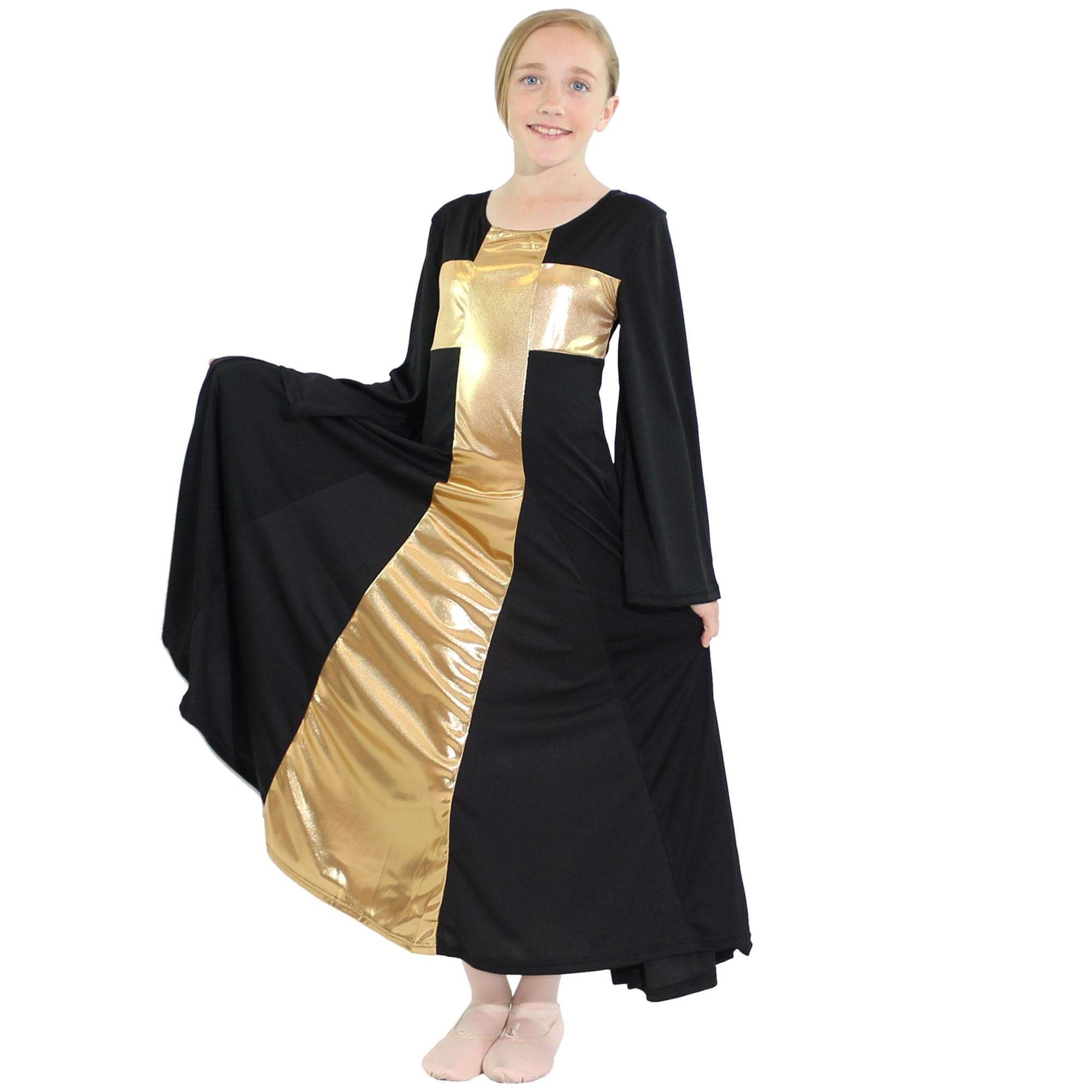 Danzcue Child Praise Cross Long Dress - Click Image to Close