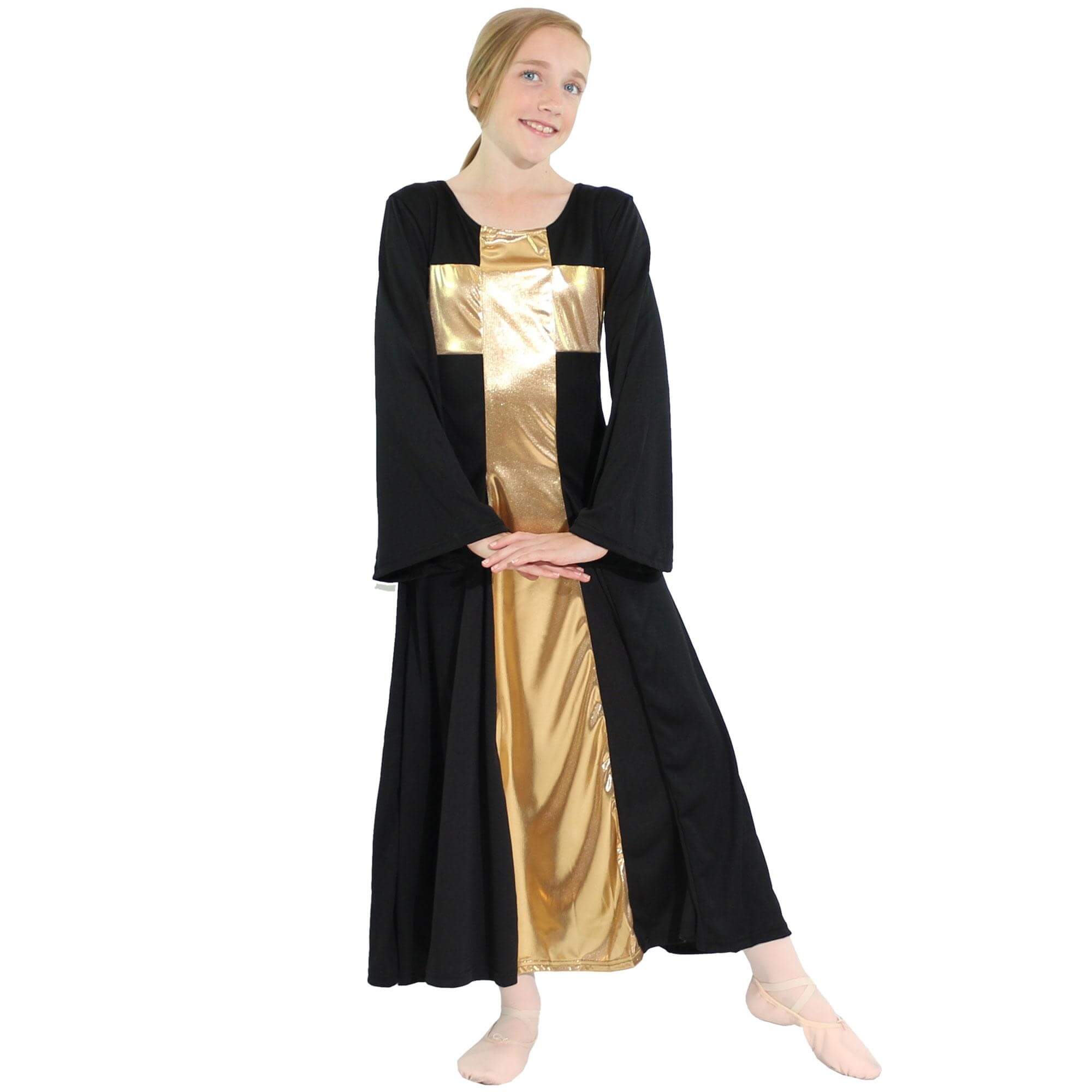 Danzcue Child Praise Cross Long Dress - Click Image to Close