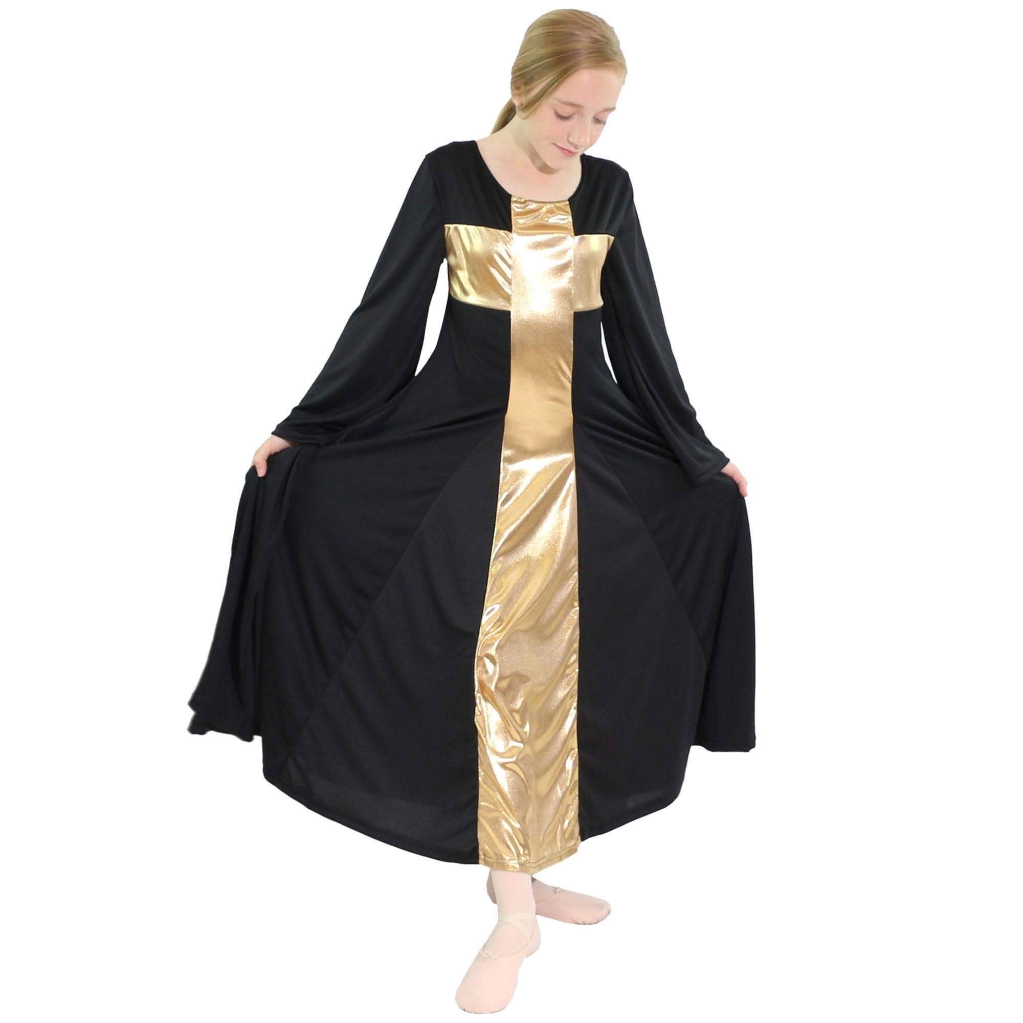 Danzcue Child Praise Cross Long Dress - Click Image to Close