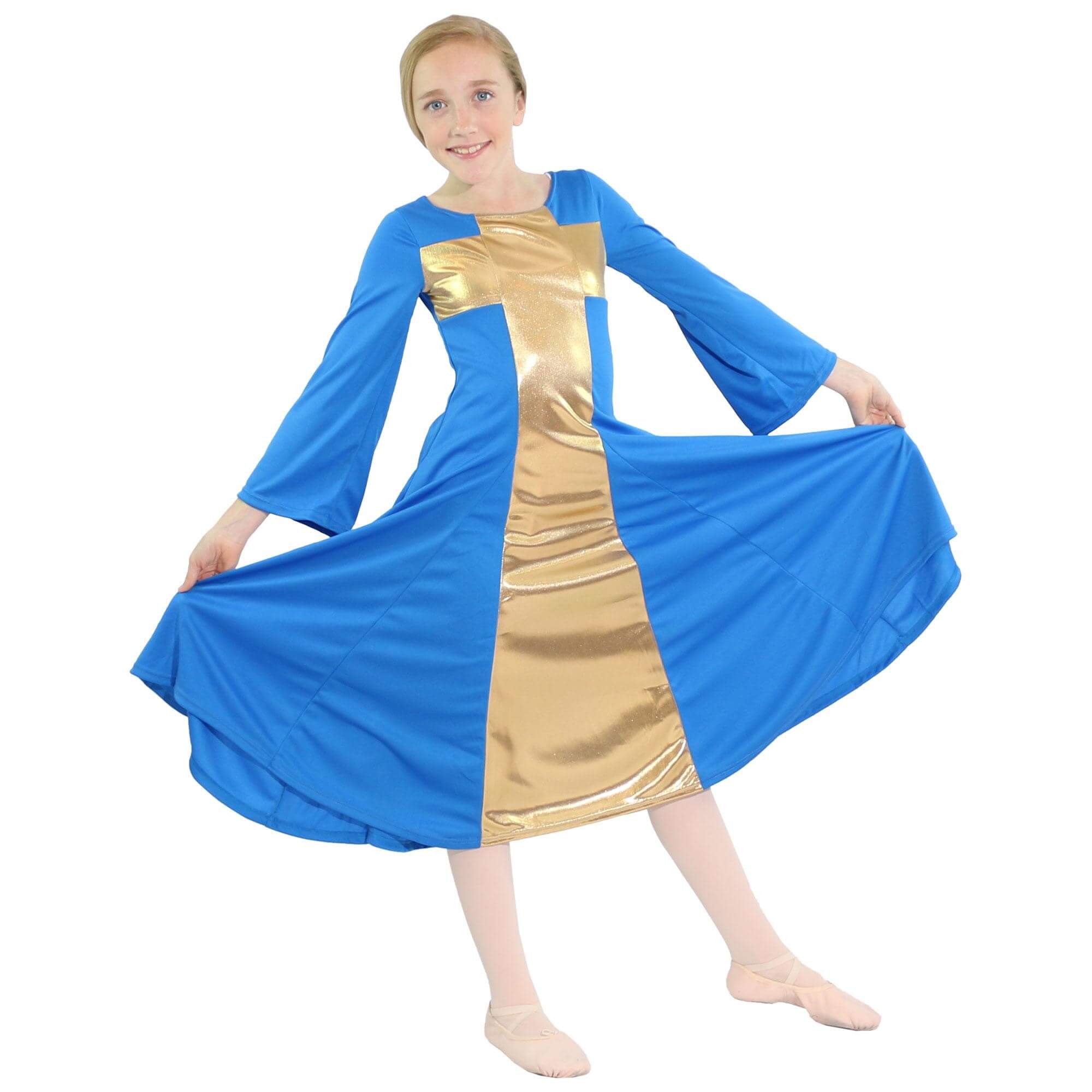 Danzcue Child Praise Cross Long Dress - Click Image to Close