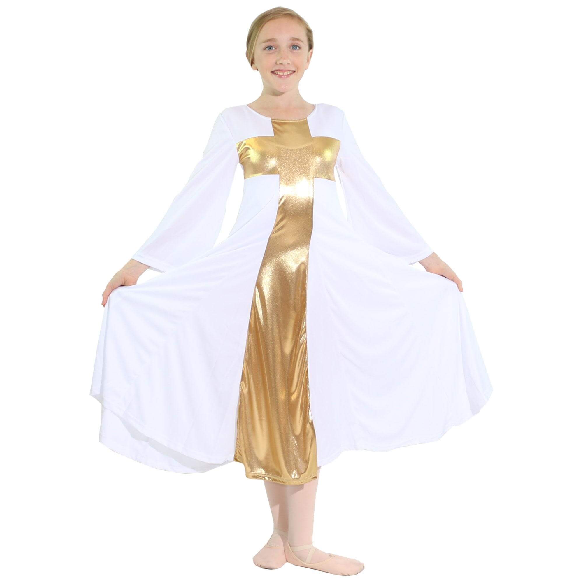 Danzcue Child Praise Cross Long Dress - Click Image to Close