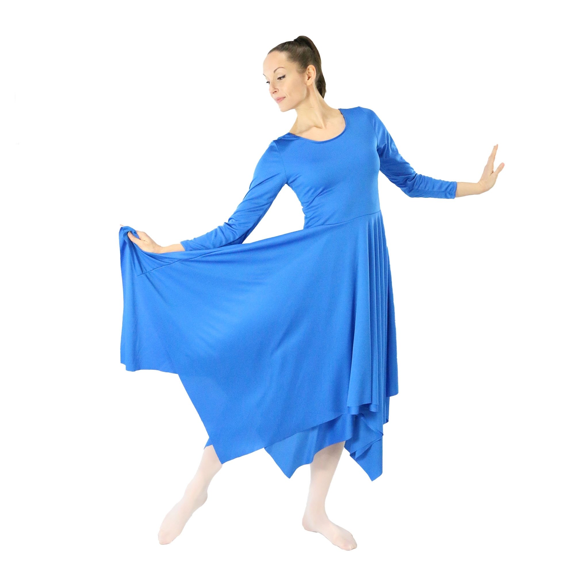 Danzcue Celebration of Spirit Long Sleeve Praise Dance Dress - Click Image to Close