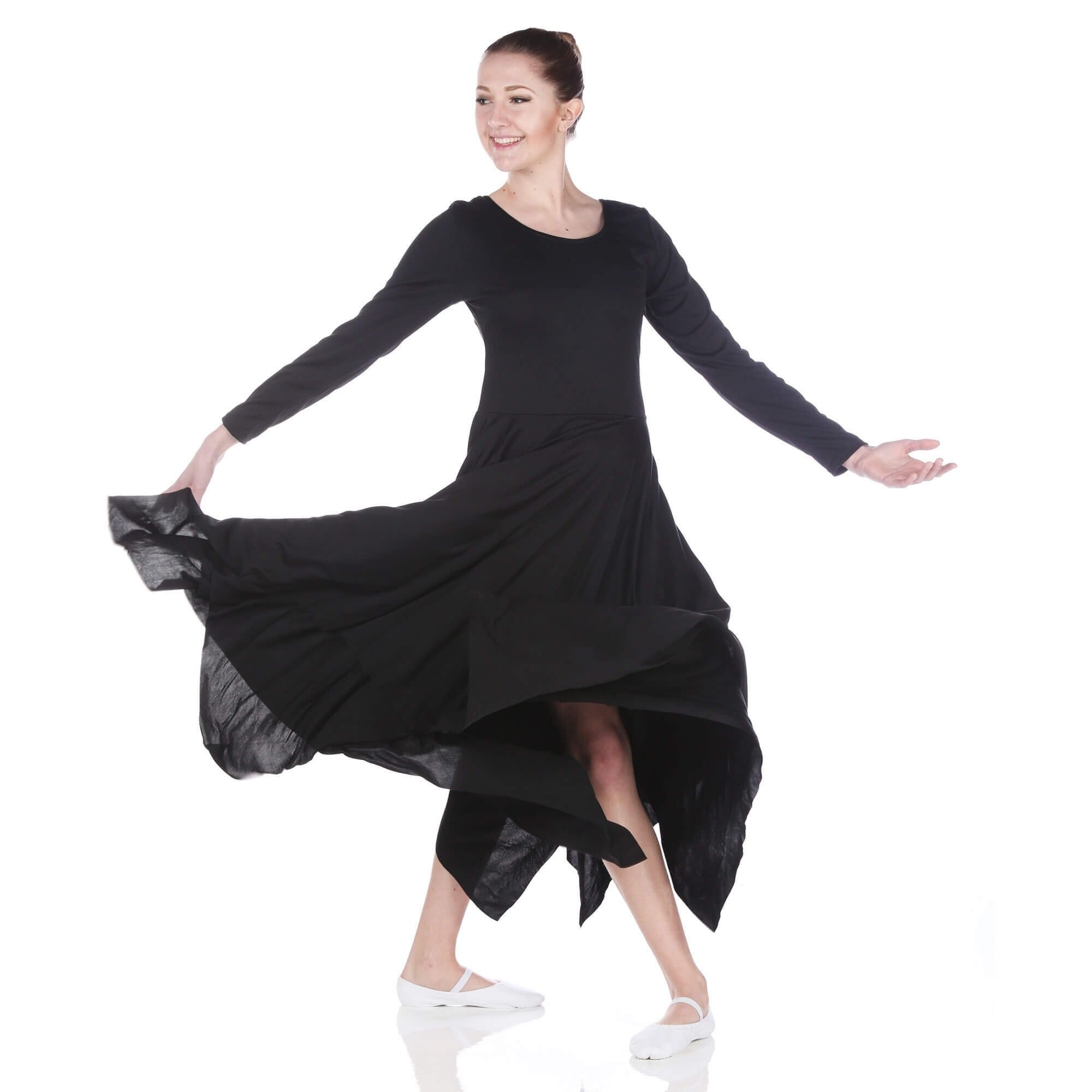 Danzcue Celebration of Spirit Long Sleeve Praise Dance Dress - Click Image to Close