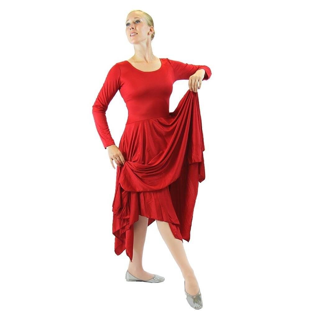 Danzcue Celebration of Spirit Long Sleeve Praise Dance Dress - Click Image to Close