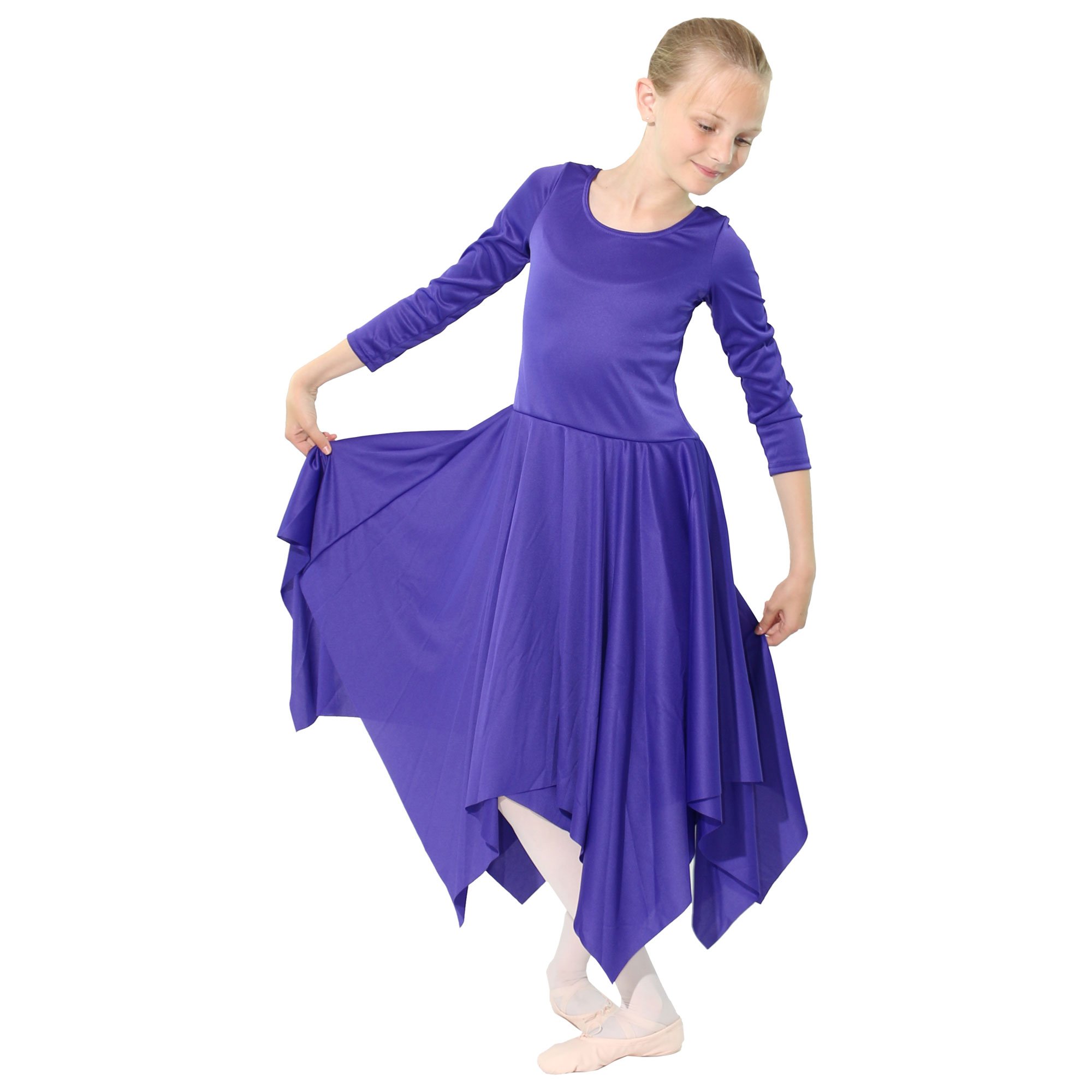 Danzcue Celebration of Spirit Long Sleeve Child Praise Dance Dress - Click Image to Close