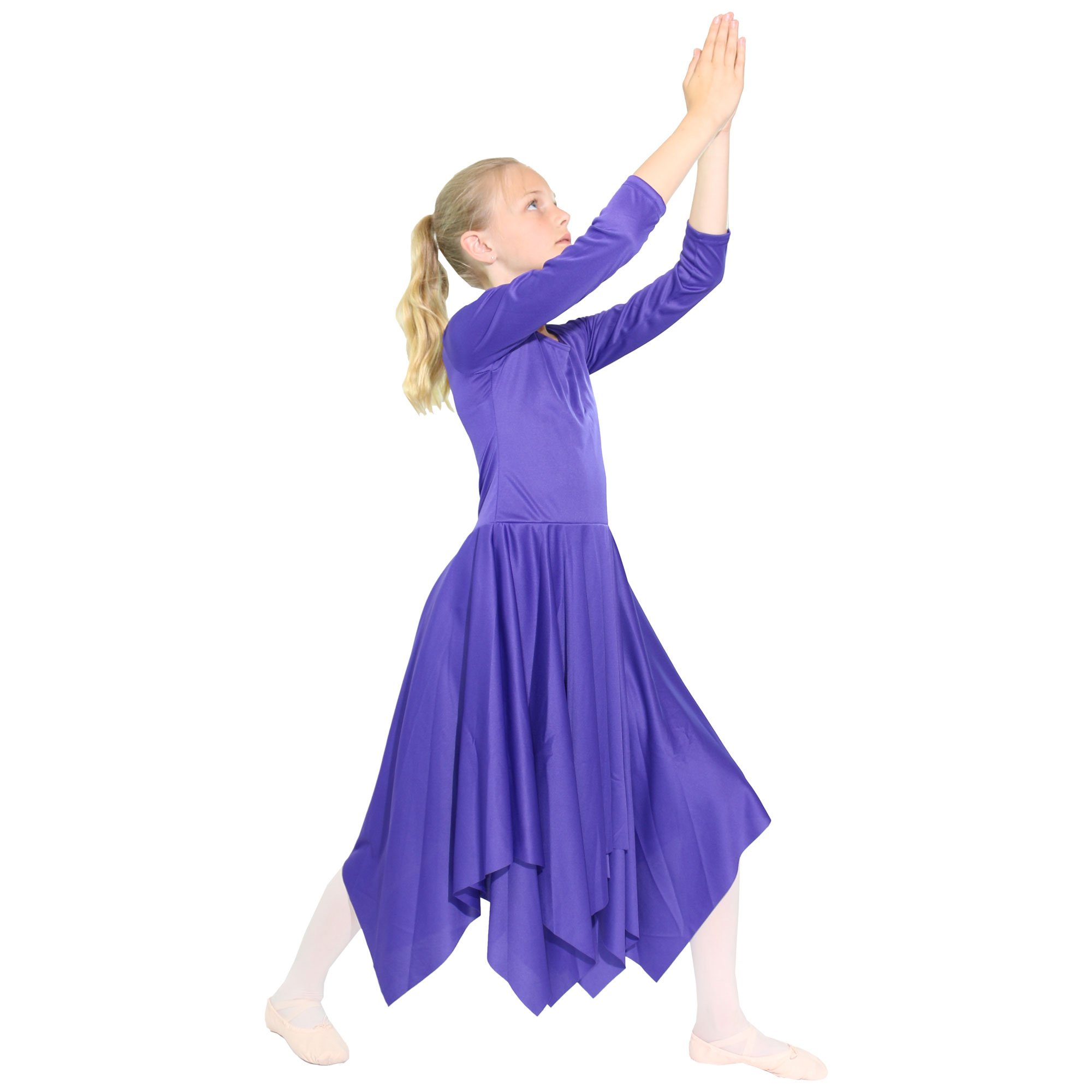 Danzcue Celebration of Spirit Long Sleeve Child Praise Dance Dress - Click Image to Close