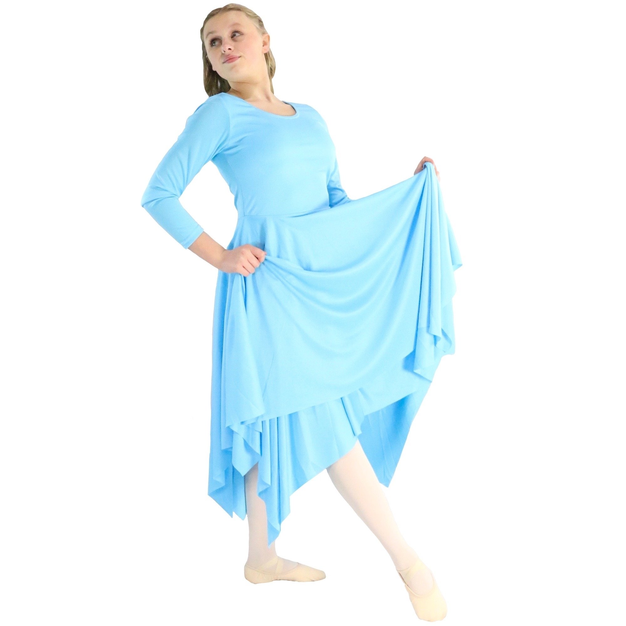 Danzcue Celebration of Spirit Long Sleeve Child Praise Dance Dress - Click Image to Close