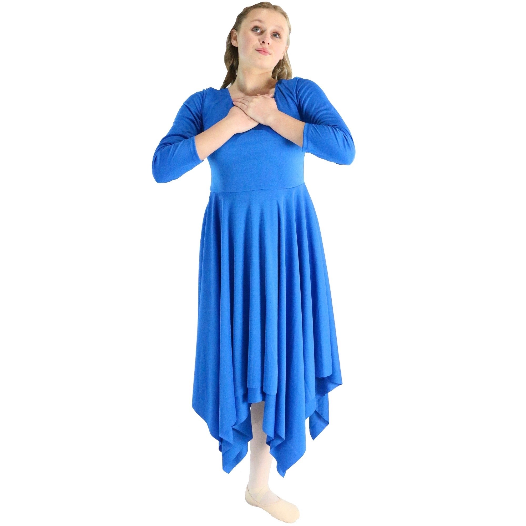 Danzcue Celebration of Spirit Long Sleeve Child Praise Dance Dress - Click Image to Close