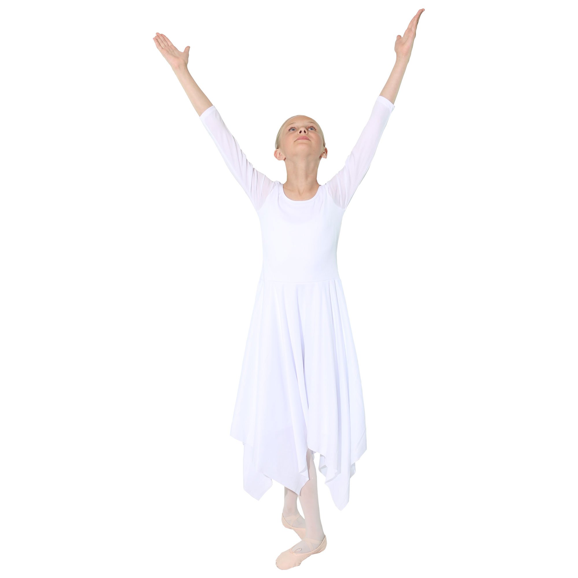 Danzcue Celebration of Spirit Long Sleeve Child Praise Dance Dress - Click Image to Close