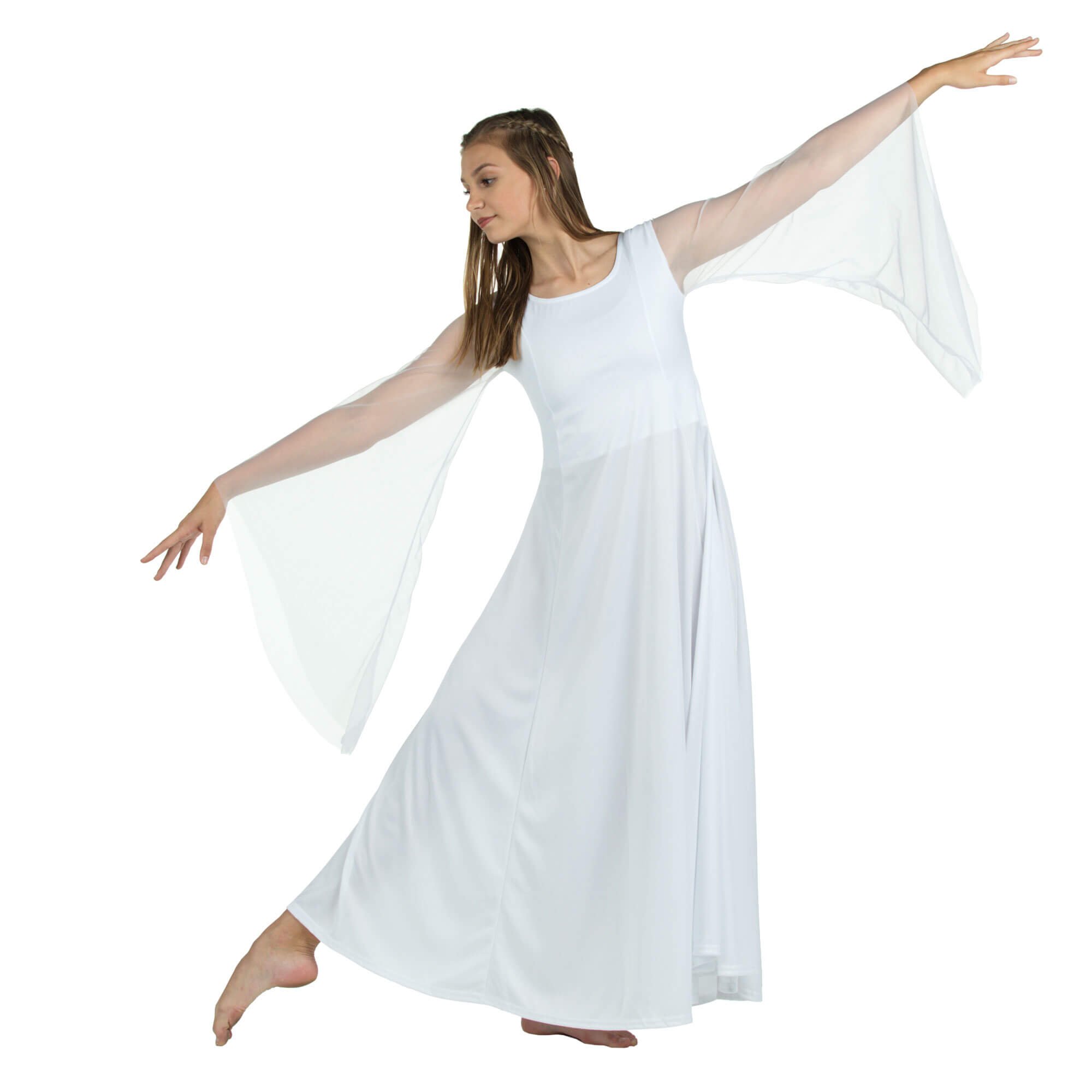 Danzcue Praise Dance Princess Angel Sleeve Dress - Click Image to Close