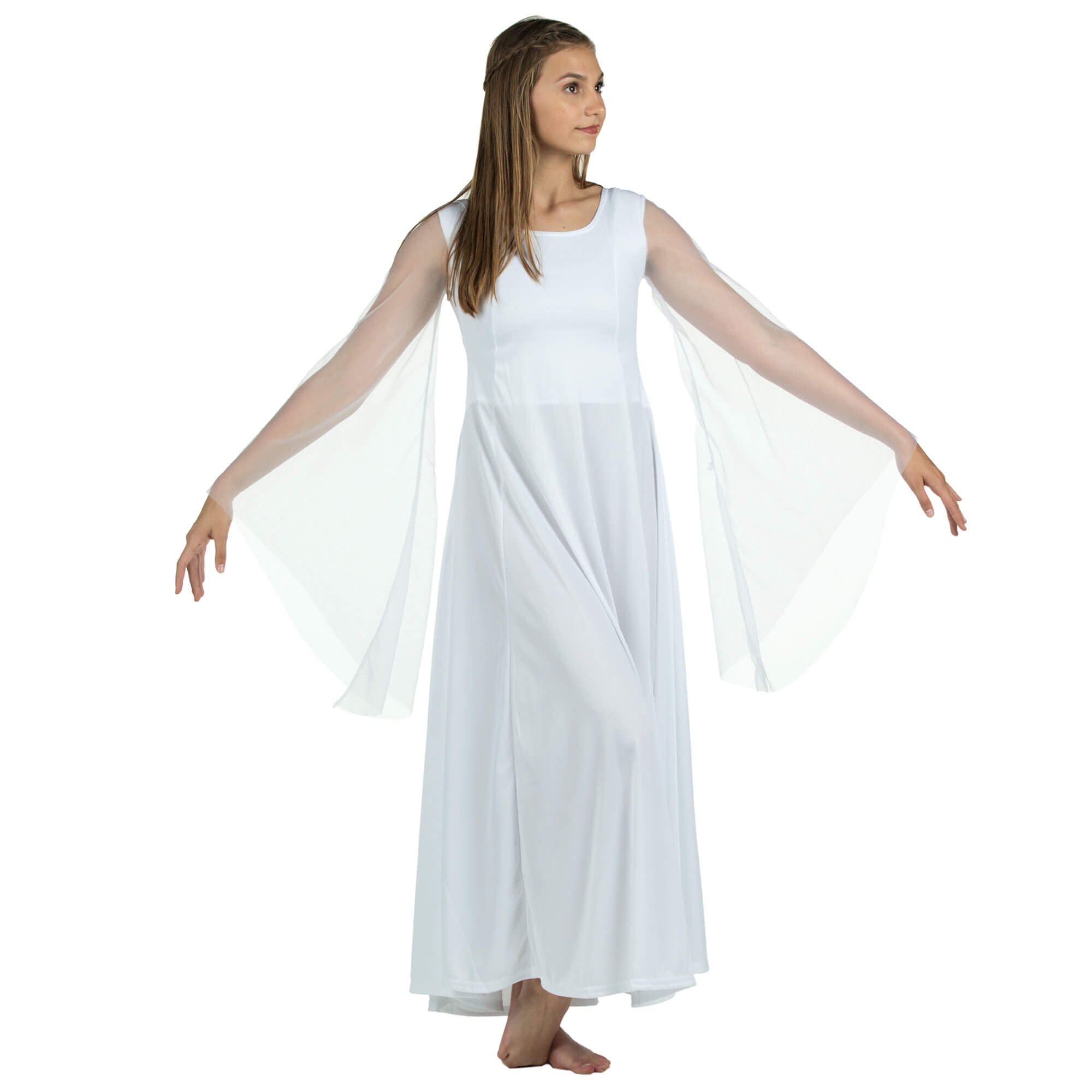 Danzcue Praise Dance Princess Angel Sleeve Dress - Click Image to Close