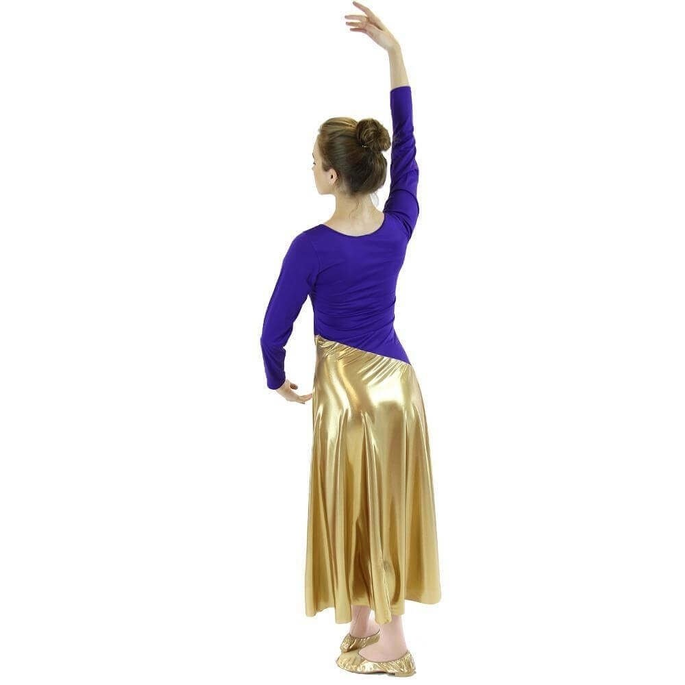 Danzcue Child Bi Color Long Sleeve Praise Dance Dress - Click Image to Close