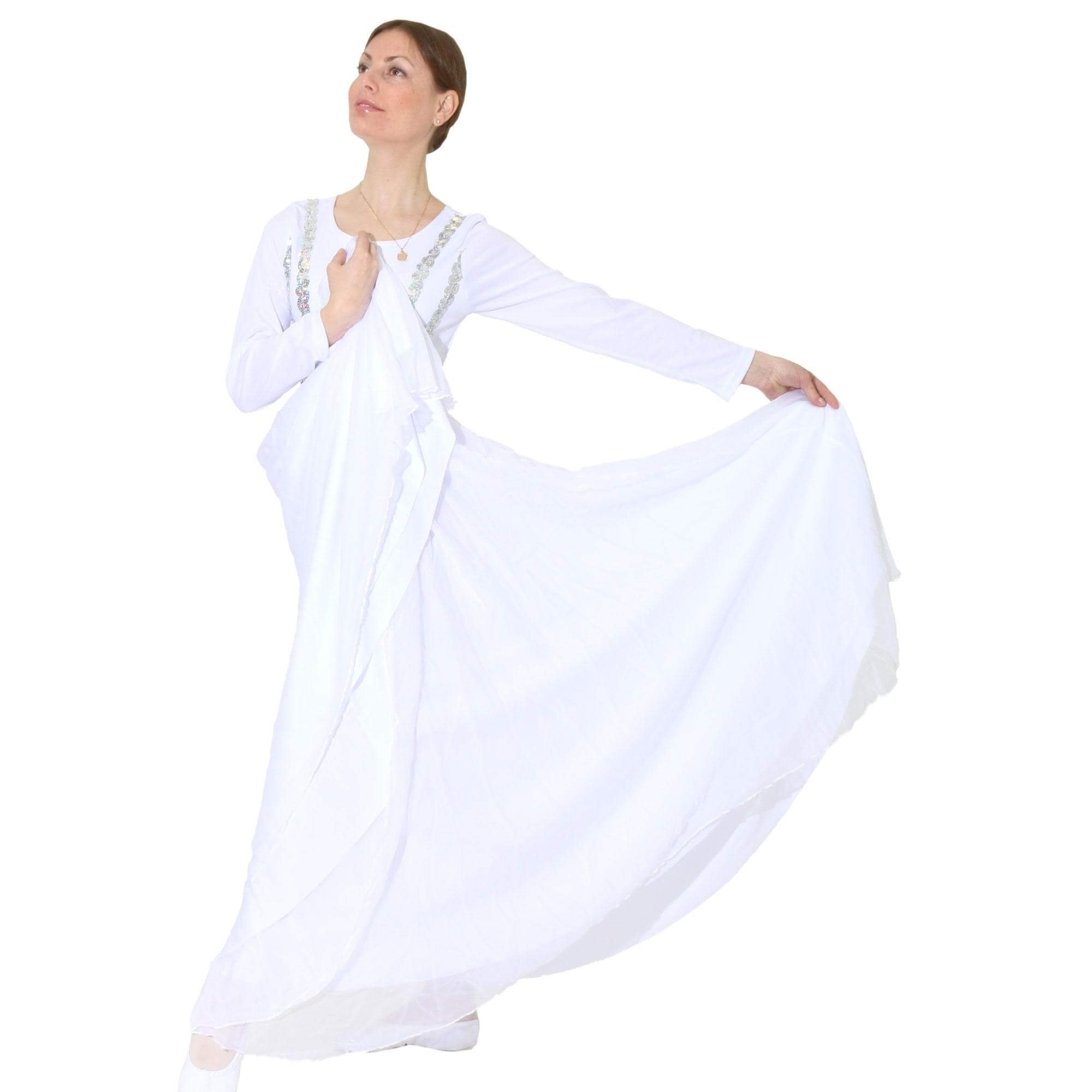 Danzcue Full Length Vivid Chiffon Praise Dance Dress - Click Image to Close