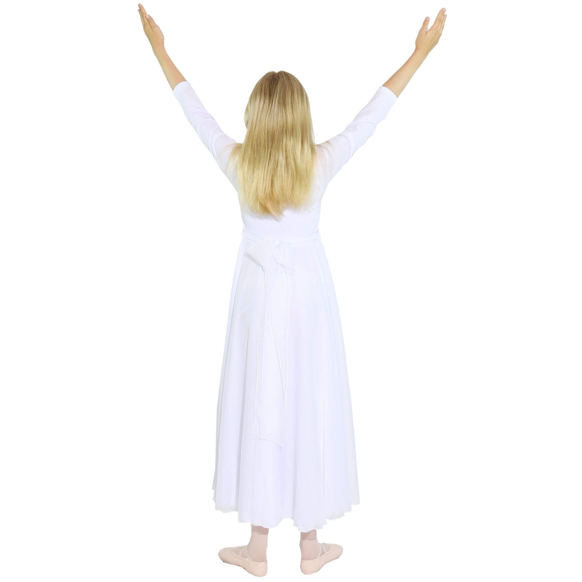 Danzcue Child Praise Dance Full Length Vivid Chiffon Dress - Click Image to Close