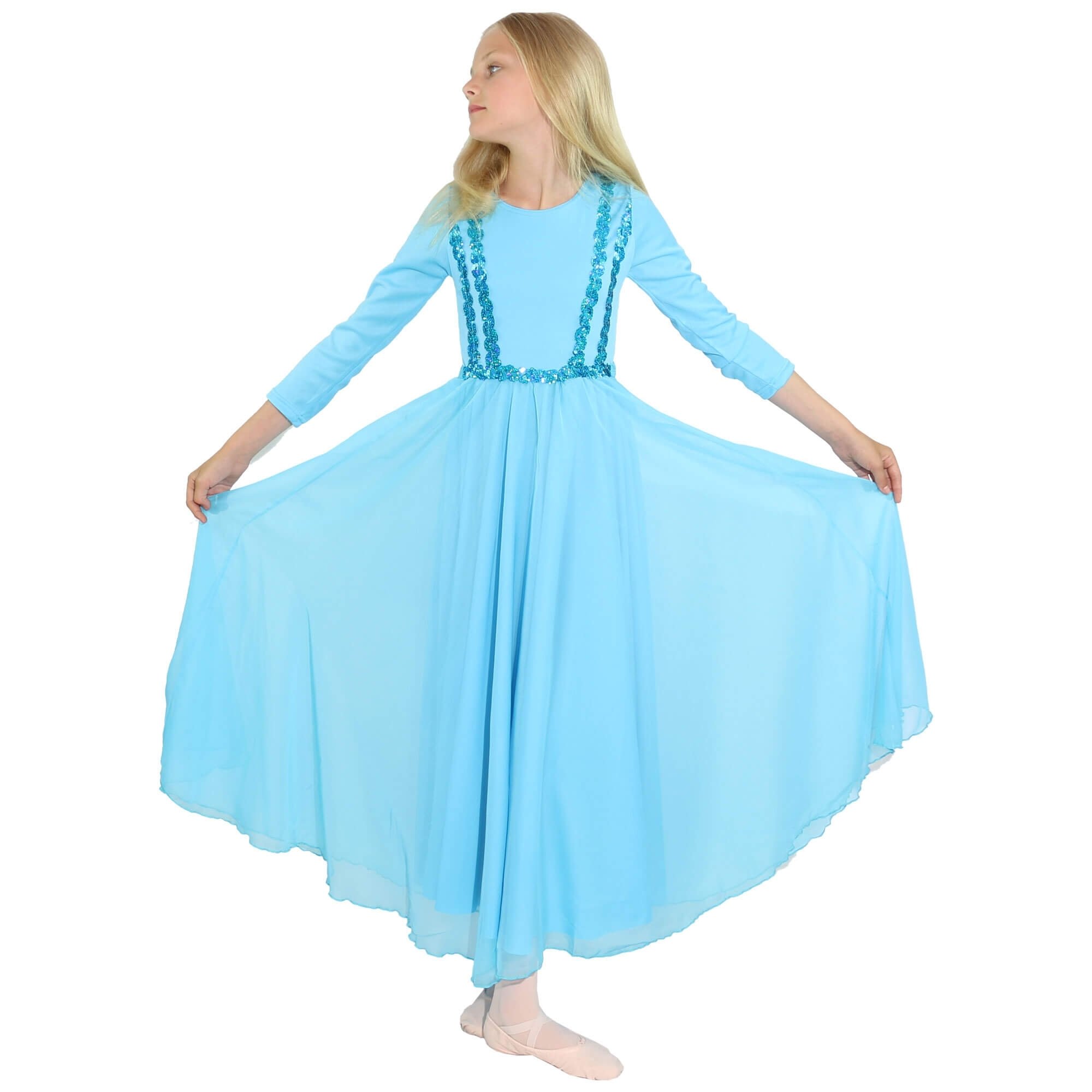 Danzcue Child Praise Dance Full Length Vivid Chiffon Dress