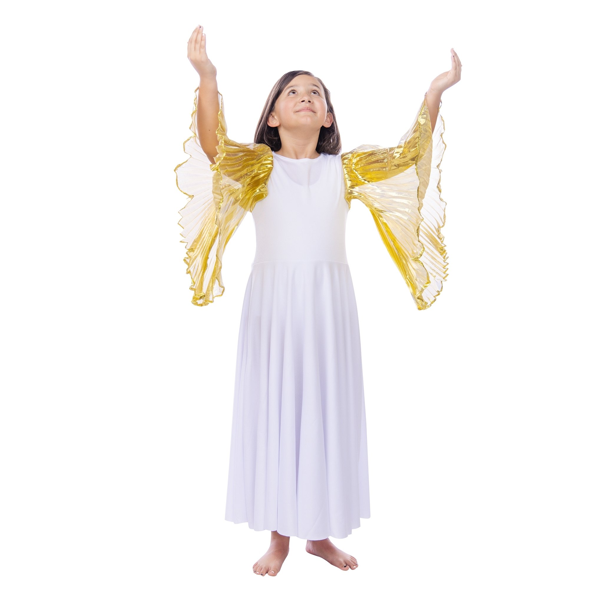 Danzcue Praise Dance Full Length Wing Sleeve Dress - Click Image to Close