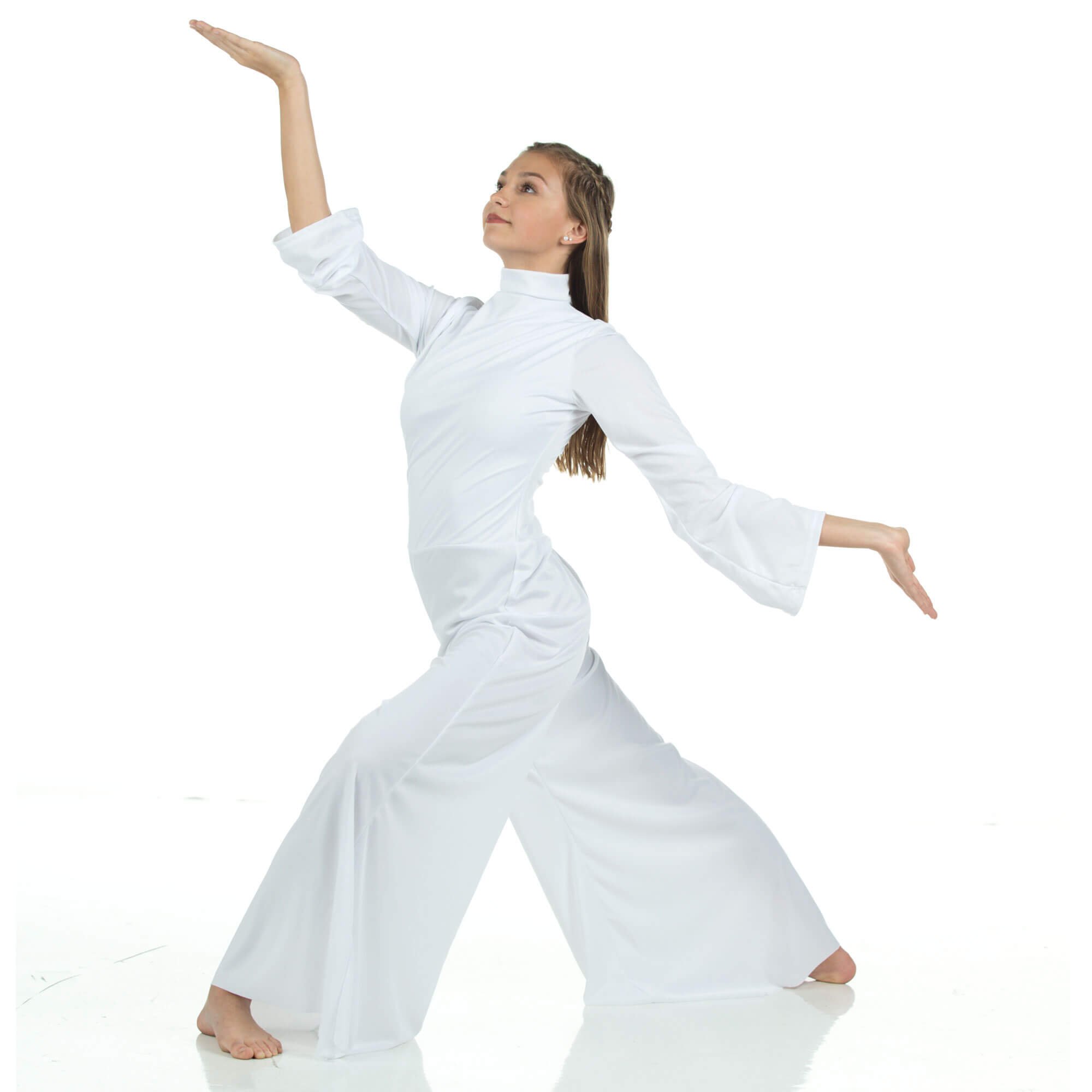 Danzcue Long Sleeve Praise Dance Turtleneck Jumpsuit - Click Image to Close