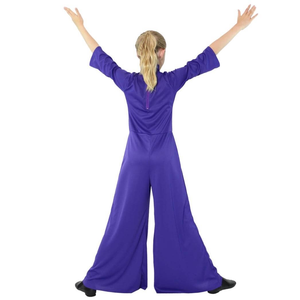 Danzcue Child Praise Dance Long Sleeve Turtleneck Jumpsuit - Click Image to Close