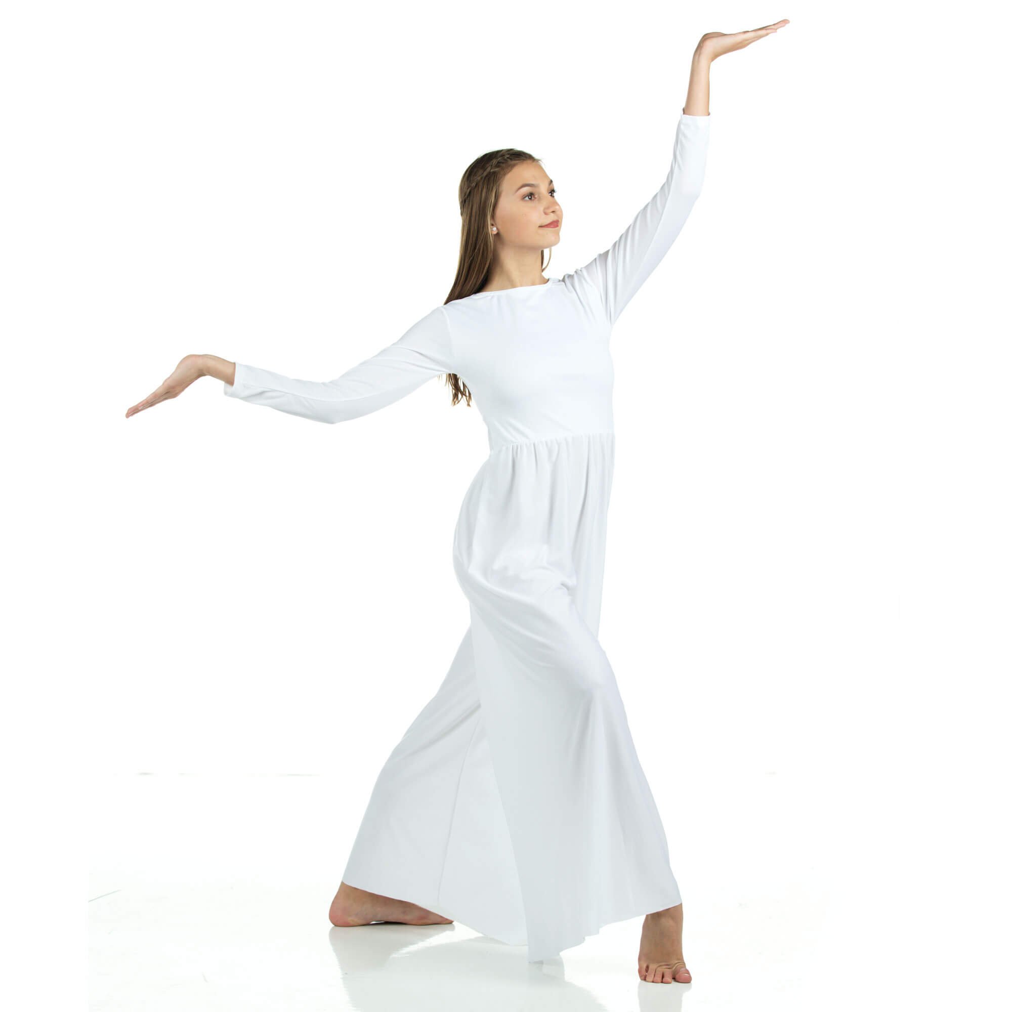 Danzcue Praise Dance Long Sleeve Crew Neck Jumpsuit - Click Image to Close