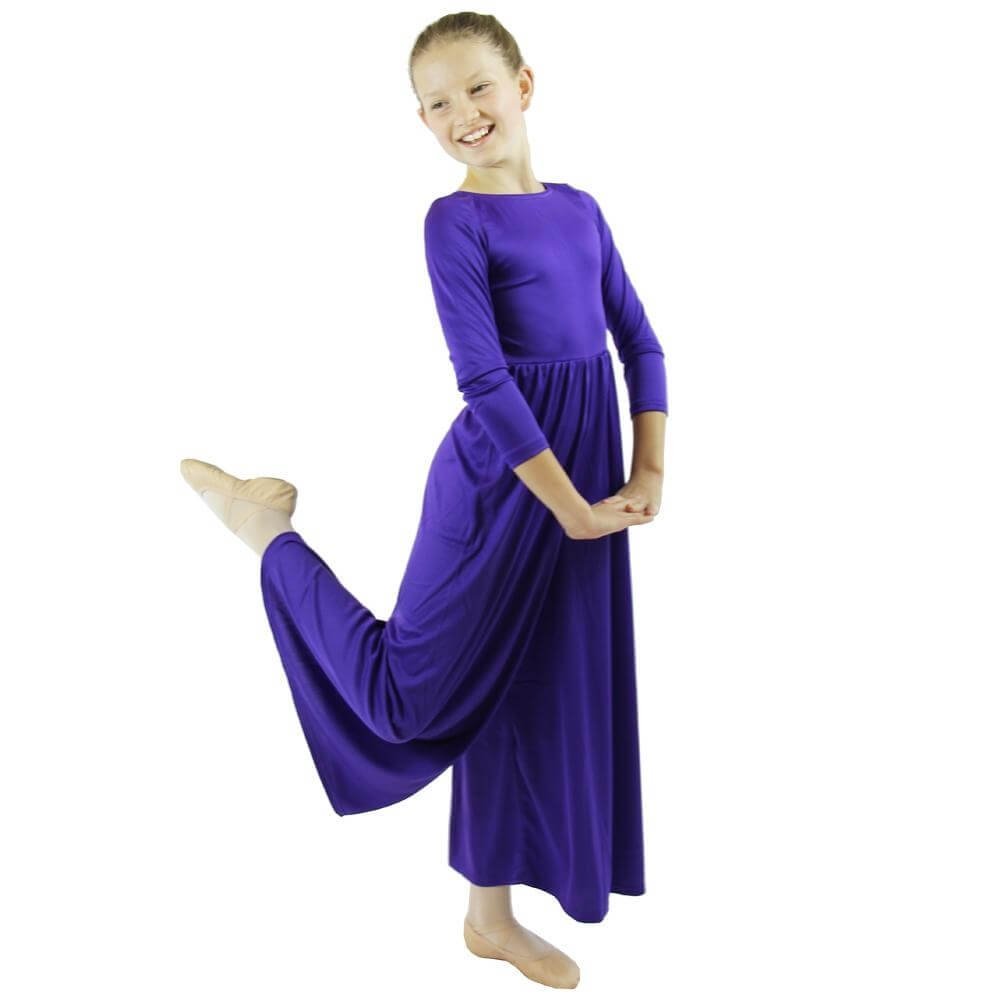 Danzcue Praise Dance Long Sleeve Crew Neck Jumpsuit - Click Image to Close