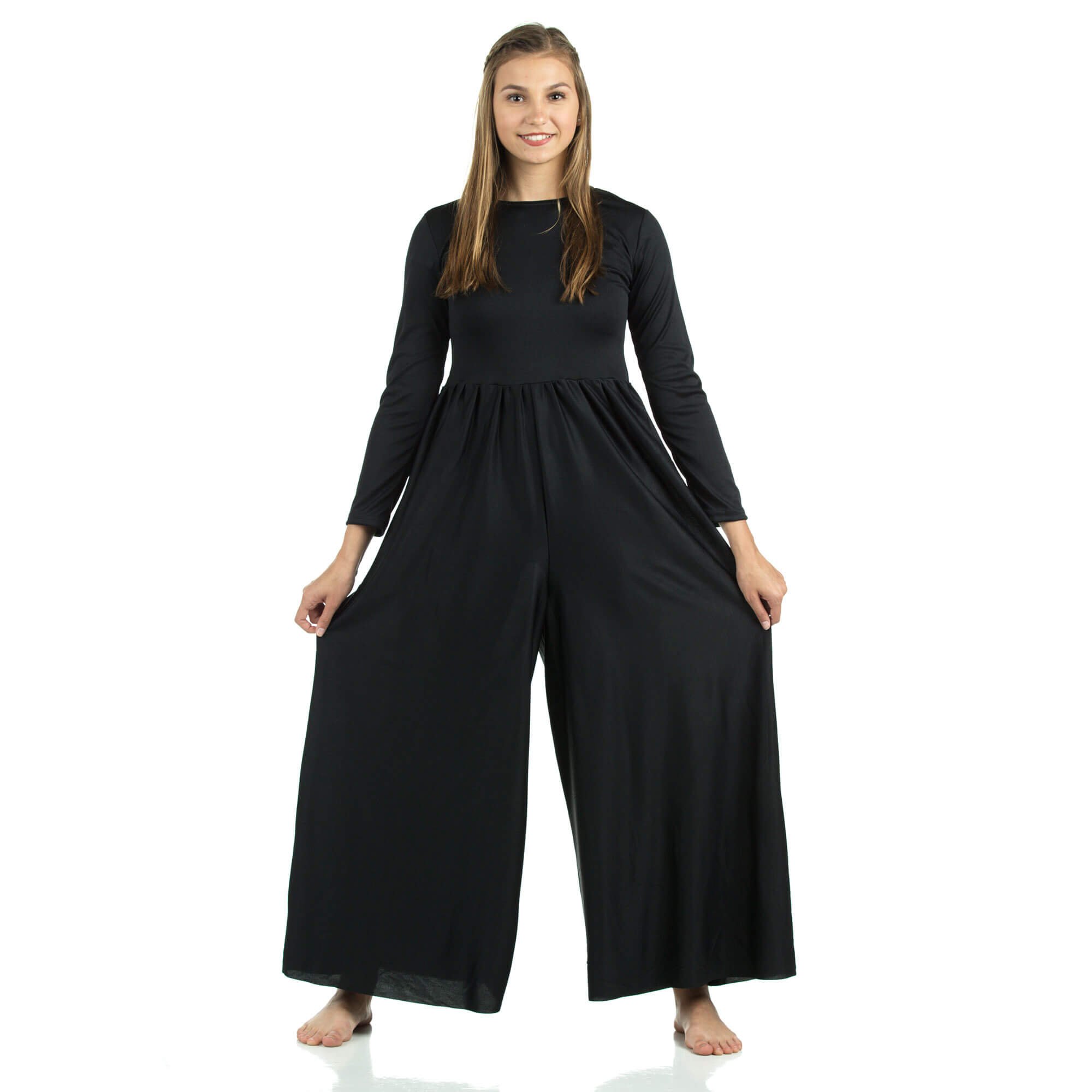 Danzcue Praise Dance Long Sleeve Crew Neck Jumpsuit - Click Image to Close